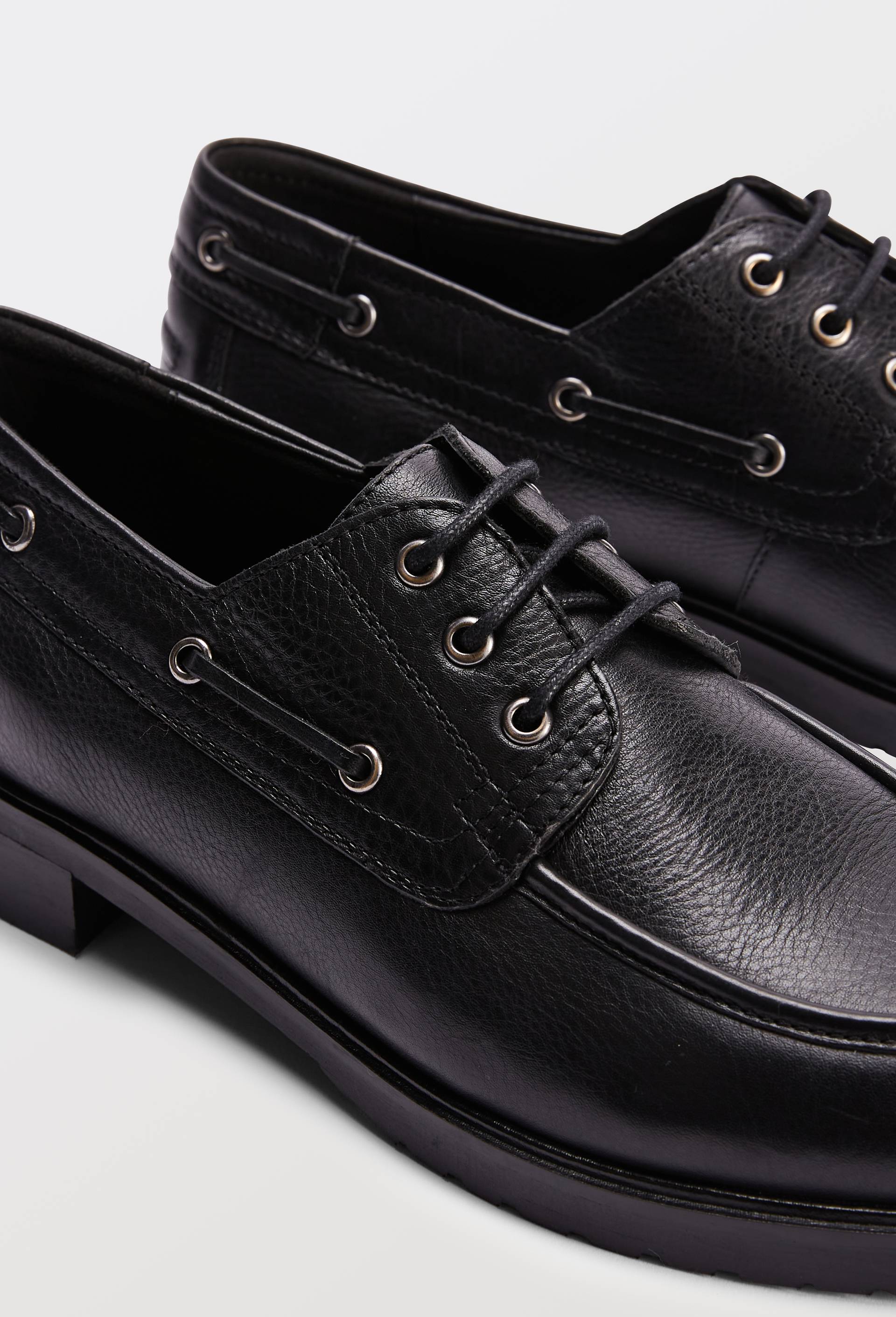Chaussures bateau en cuir, Noir, large image number 6