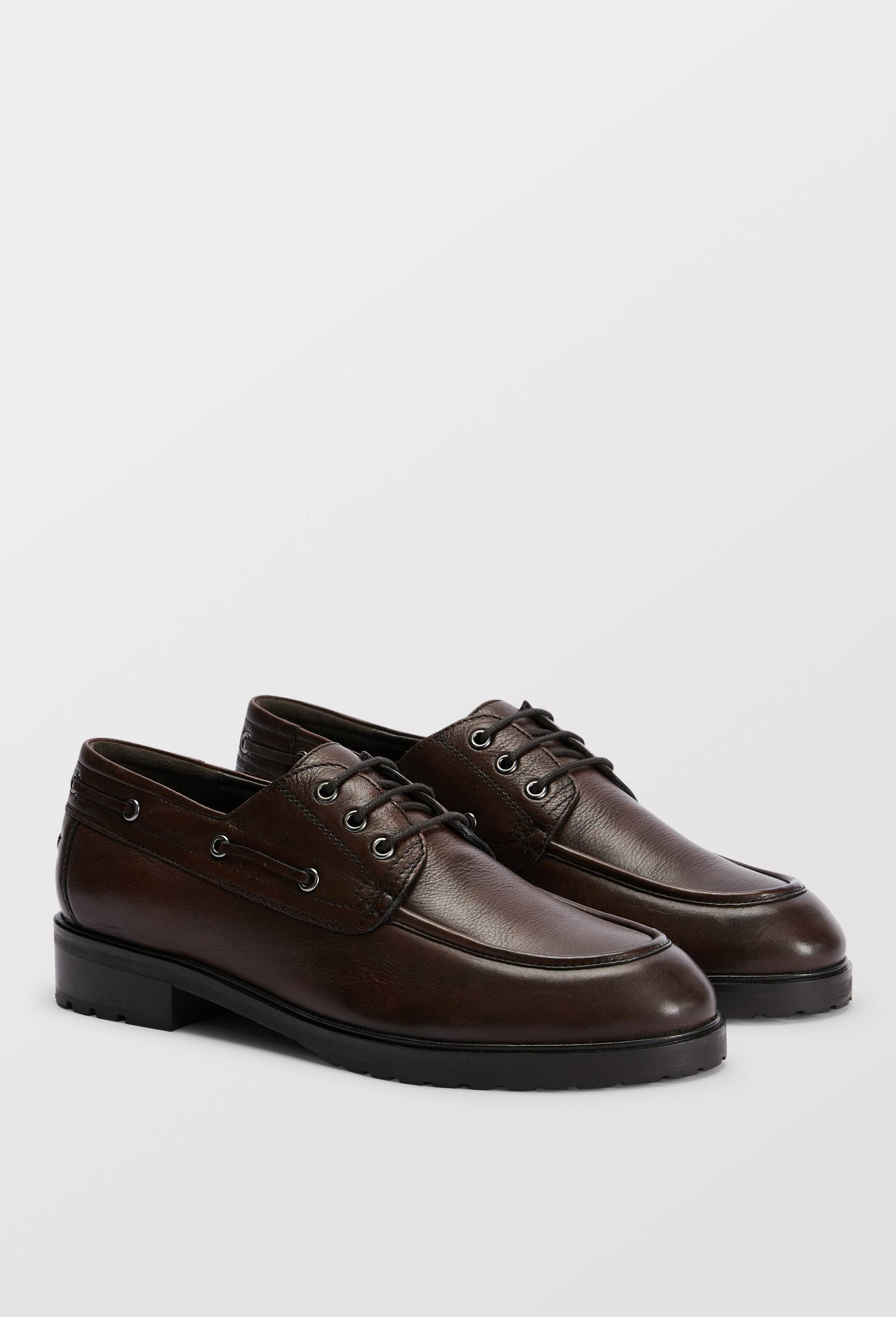 Chaussures bateau en cuir, Brun, large image number 0