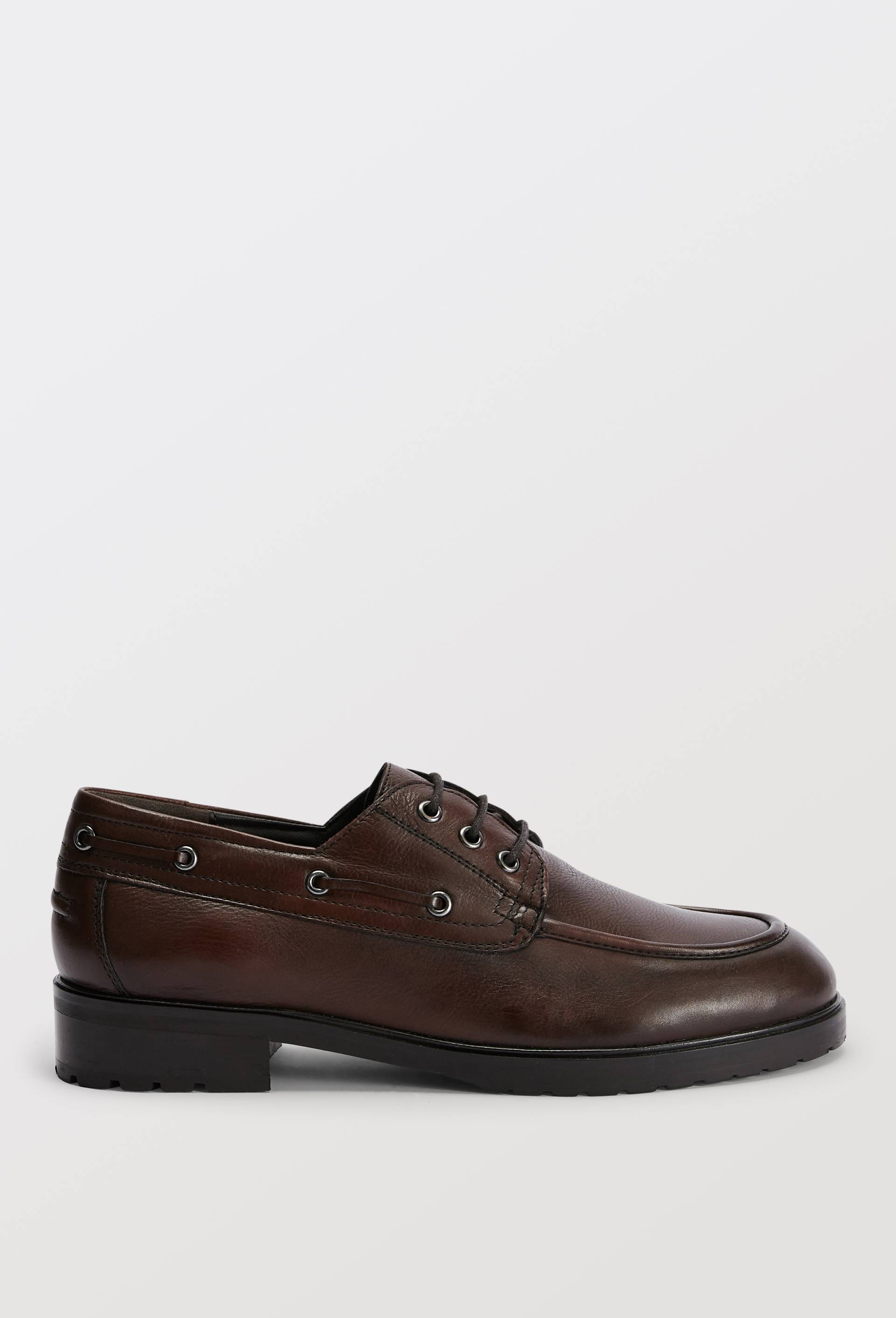 Chaussures bateau en cuir, Brun, large image number 1.0