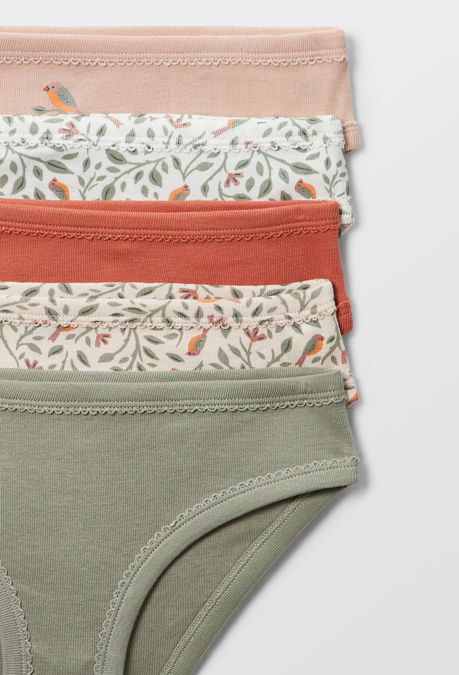 Lot de 5 culottes imprim&eacute;es en coton BIO GOTS, Rose, large image number 2.0