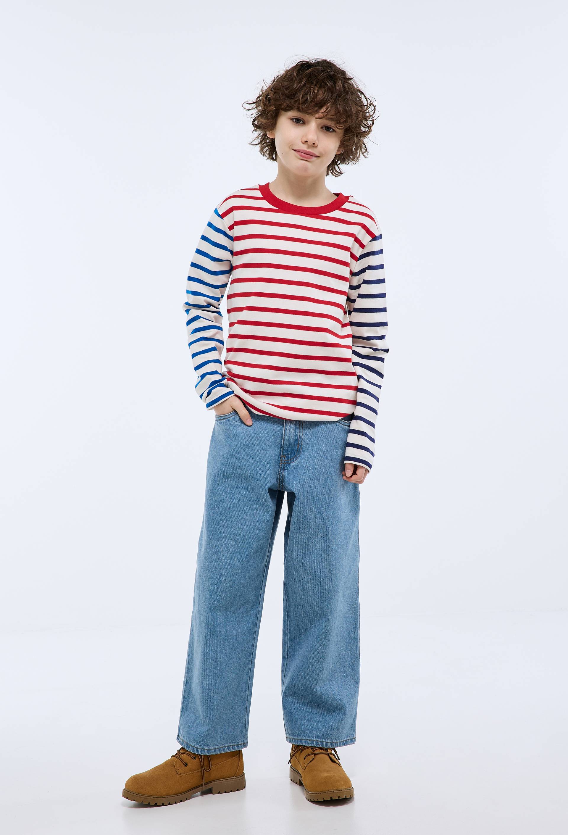 Jean baggy en coton, Bleu, large image number 1