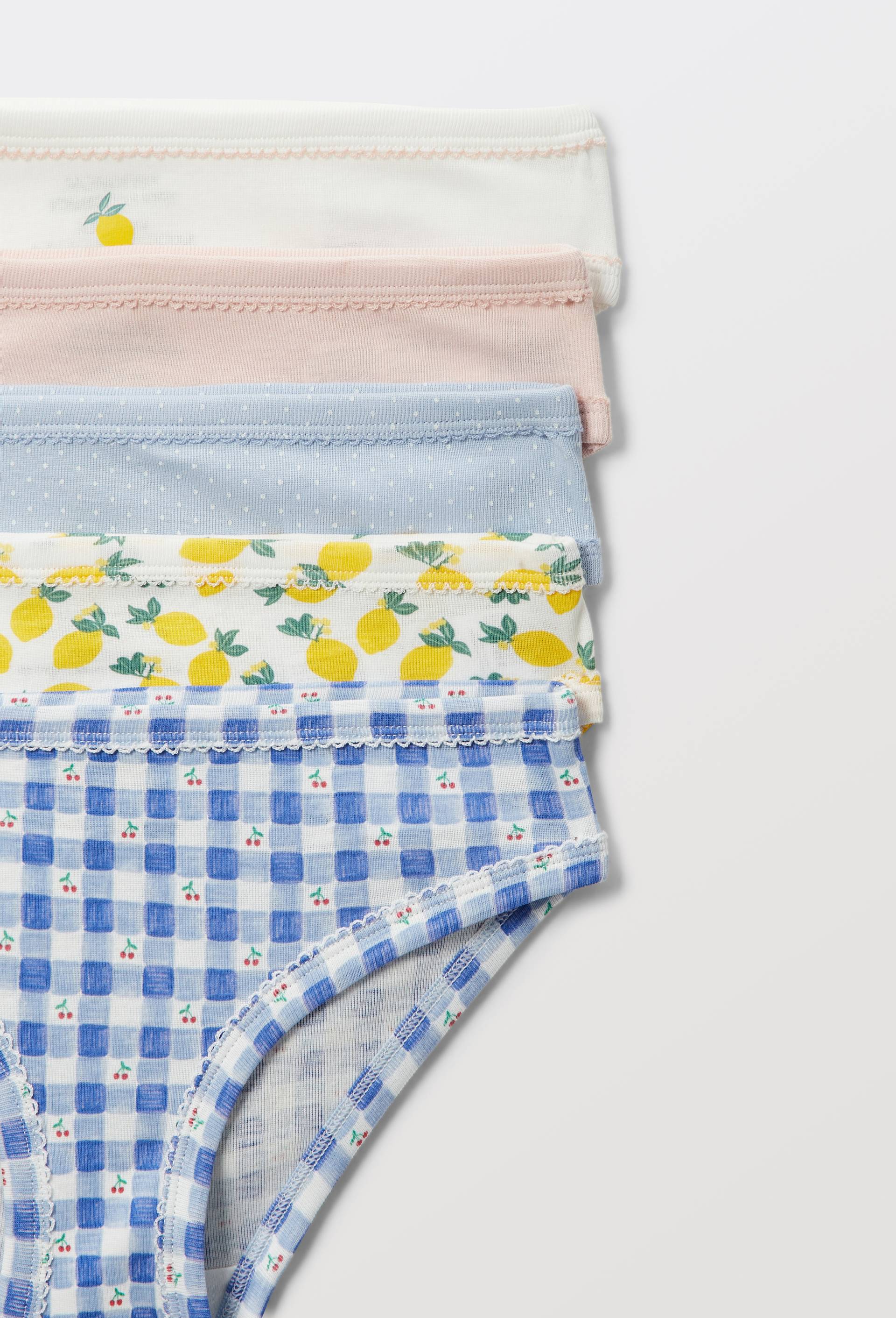 Lot de 5 culottes imprim&eacute;es en coton BIO GOTS, Jaune clair, large image number 2.0