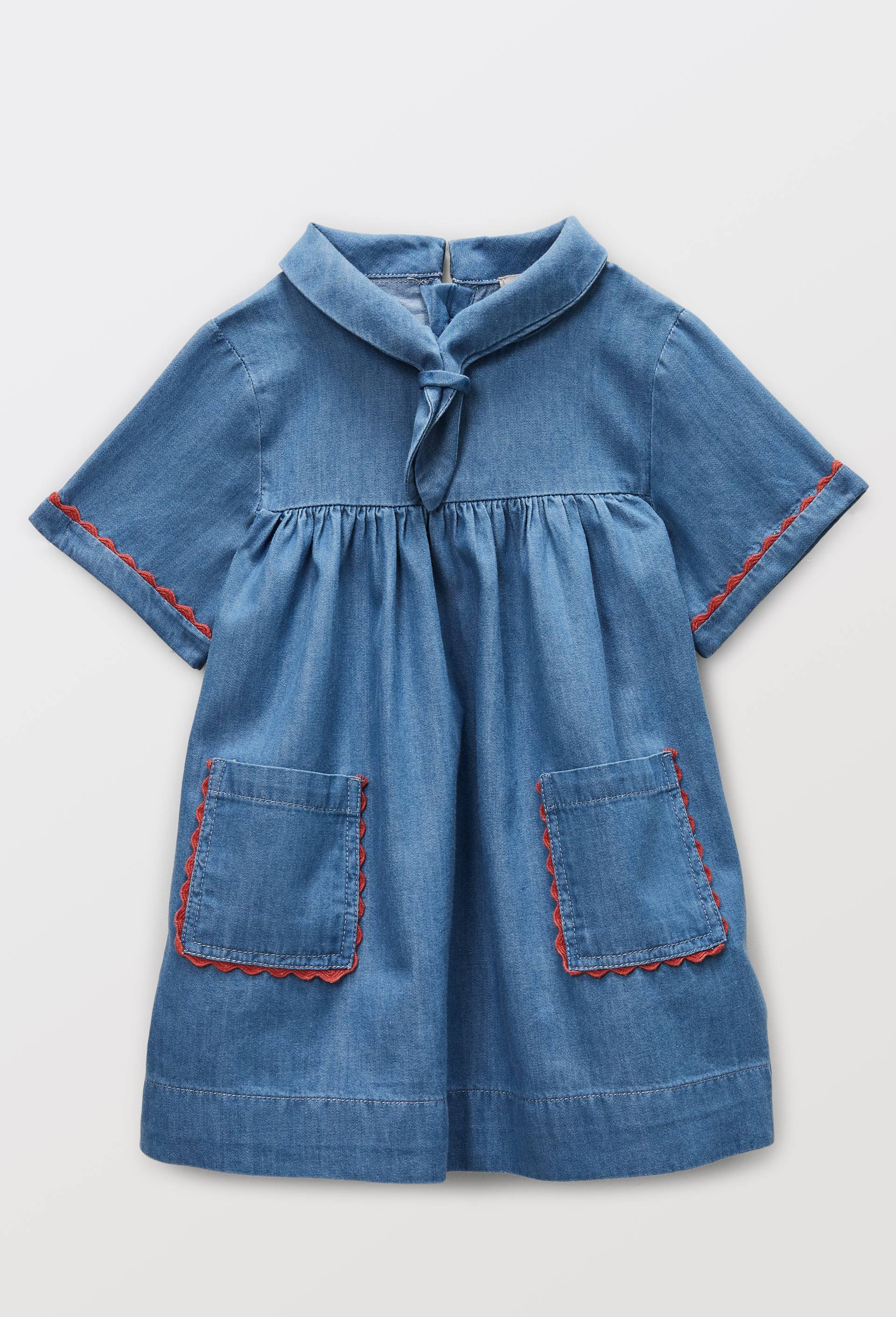 Robe unie en coton, Bleu fonc&eacute;, large image number 0.0