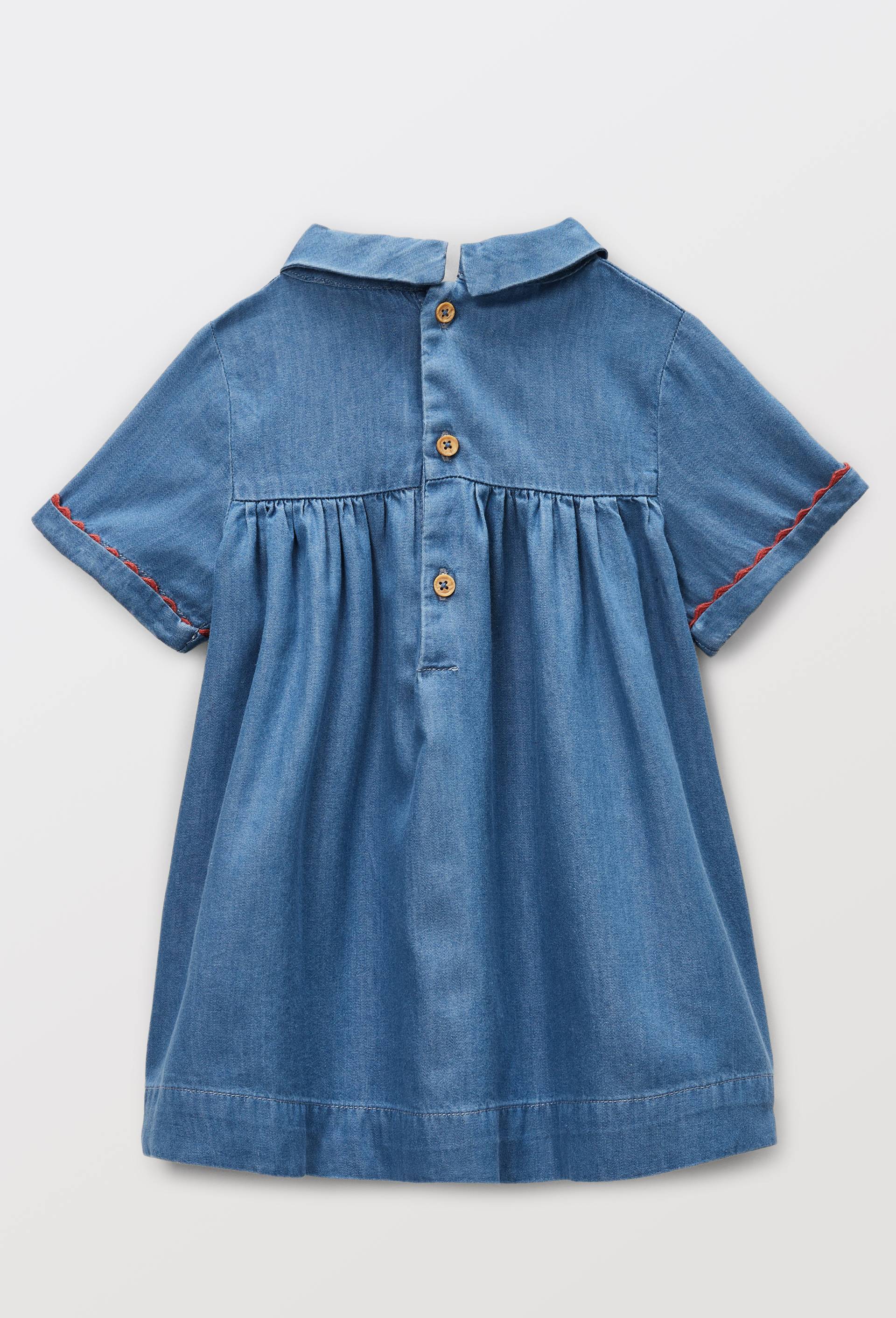 Robe unie en coton, Bleu fonc&eacute;, large image number 1