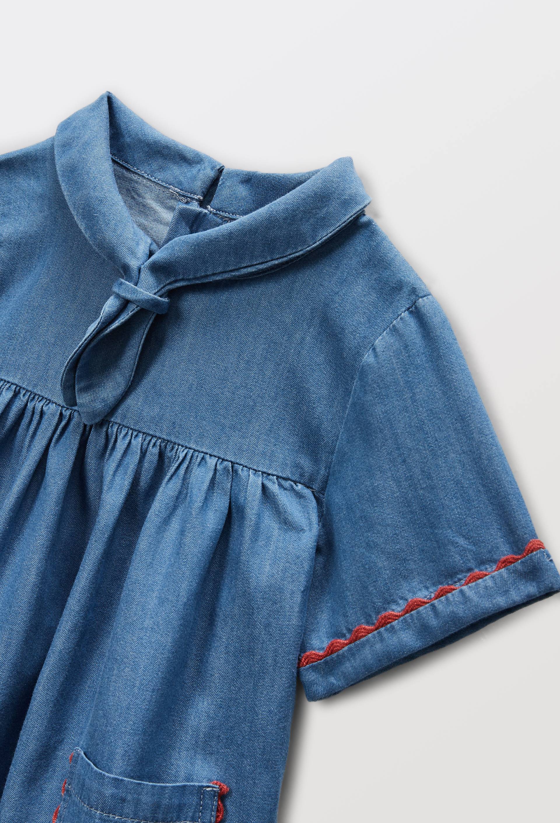 Robe unie en coton, Bleu fonc&eacute;, large image number 2
