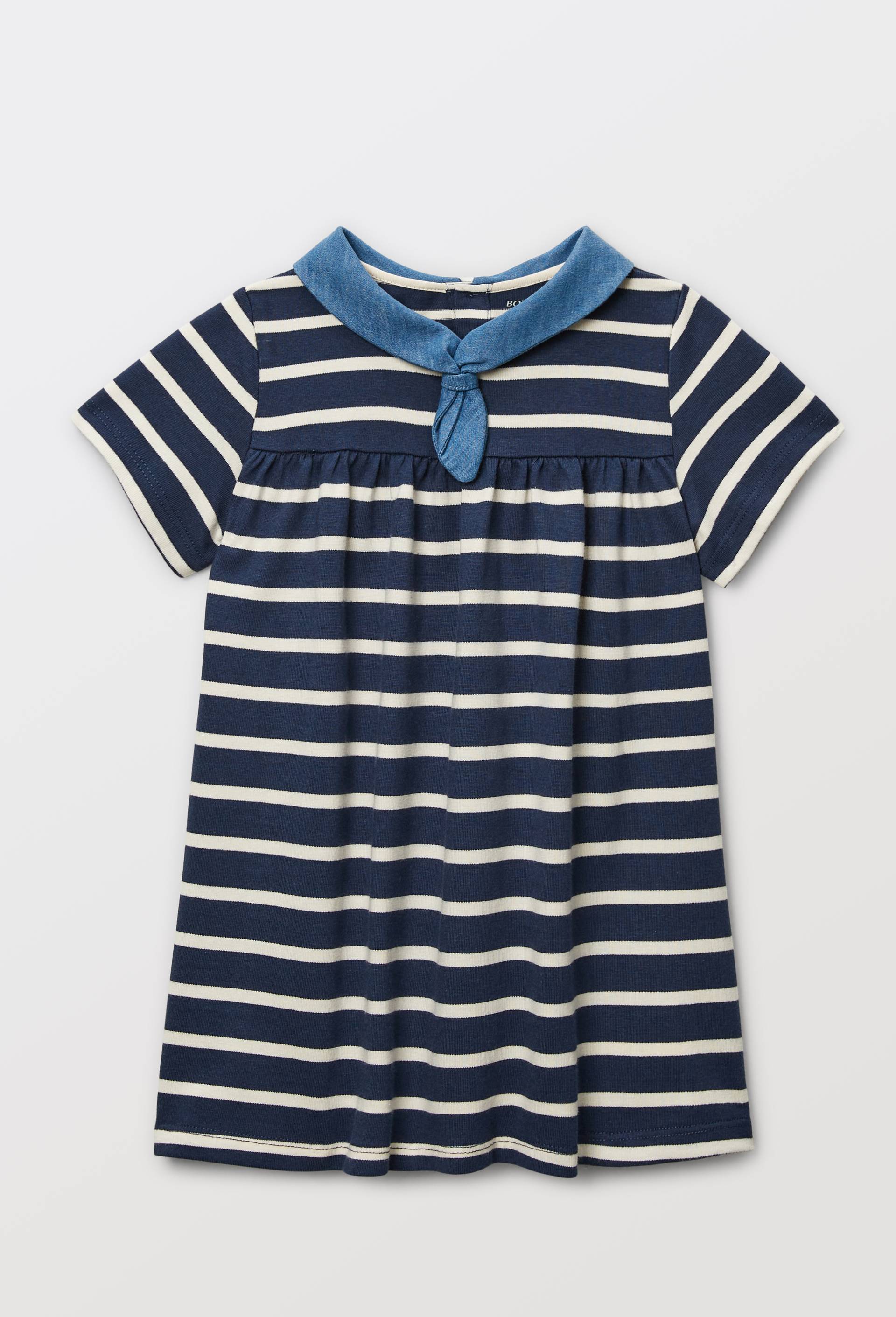 Robe ray&eacute;e en coton BIO GOTS, Bleu fonc&eacute;, large image number 1