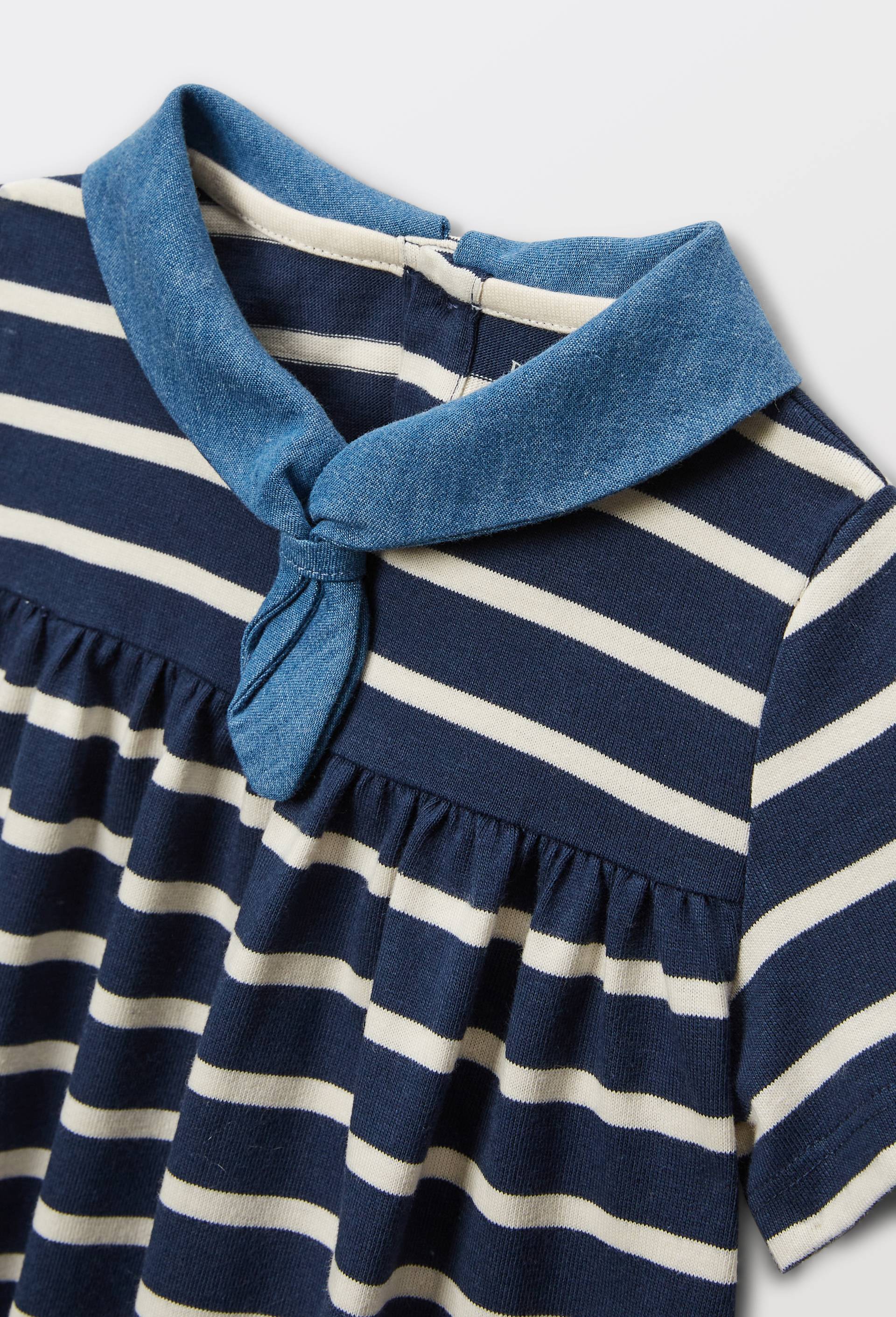 Robe ray&eacute;e en coton BIO GOTS, Bleu fonc&eacute;, large image number 3.0