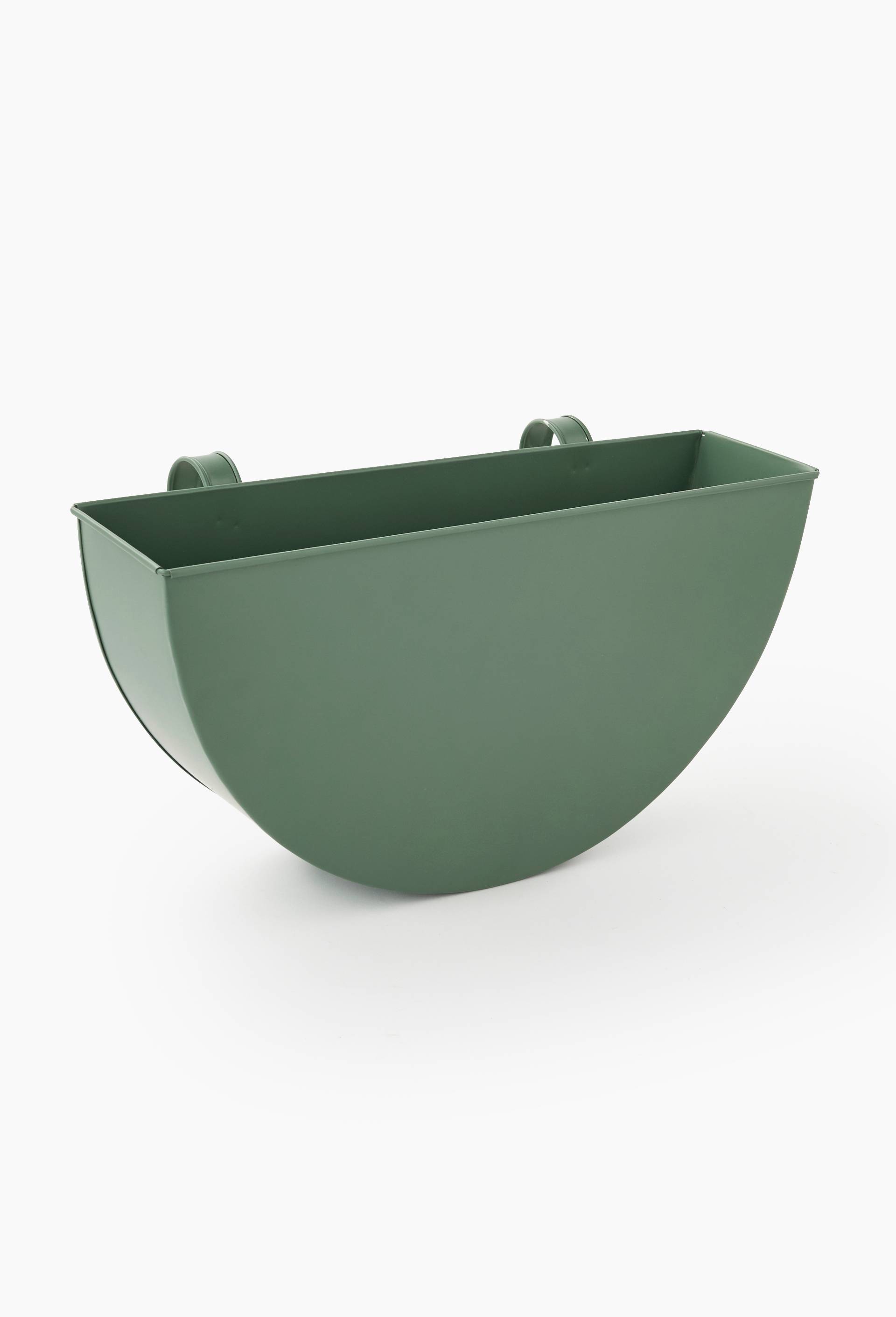 Jardini&egrave;re demi-lune, 40x20x15cm taille L, en m&eacute;tal, Vert fonc&eacute;, large image number 0