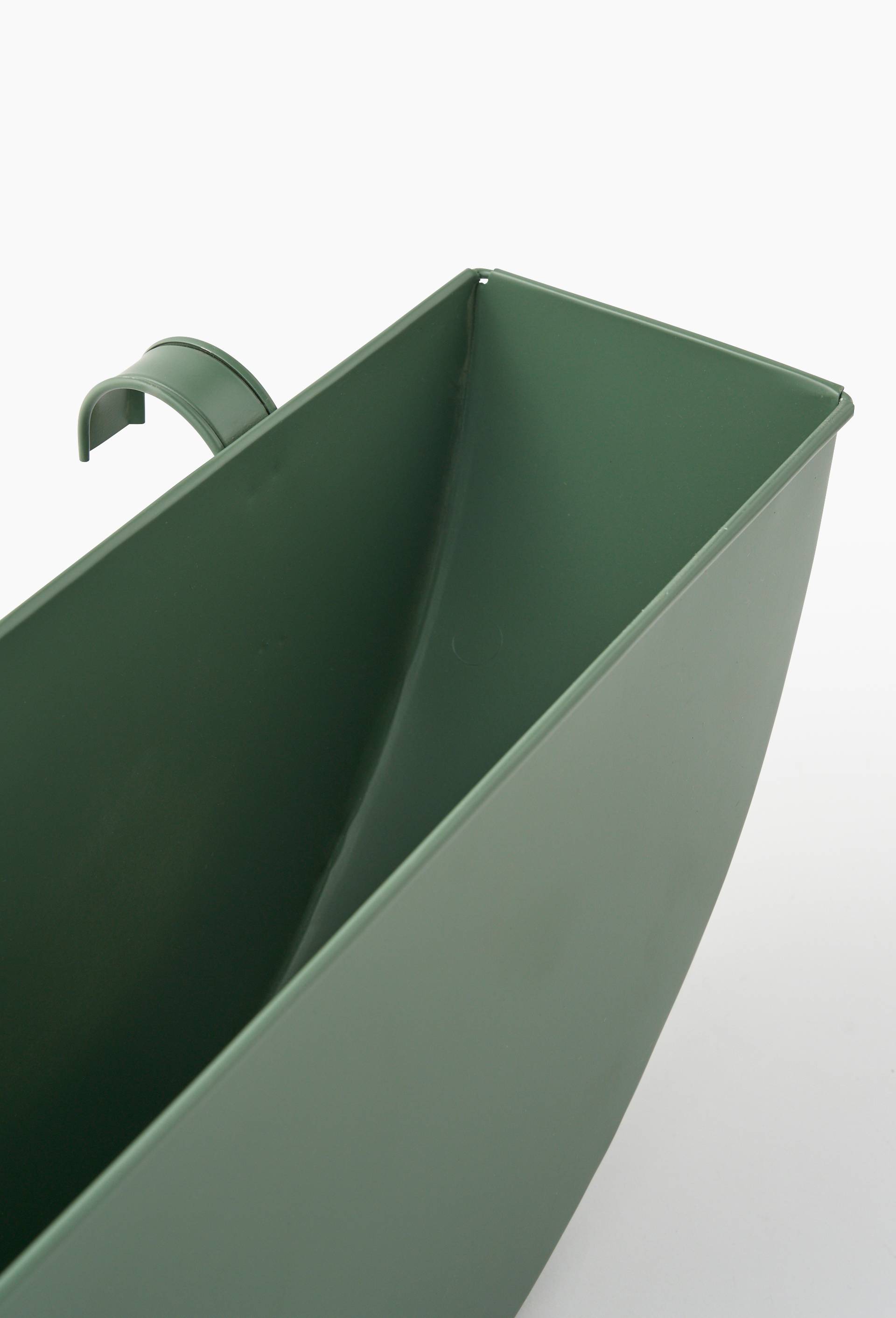Jardini&egrave;re demi-lune, 40x20x15cm taille L, en m&eacute;tal, Vert fonc&eacute;, large image number 1