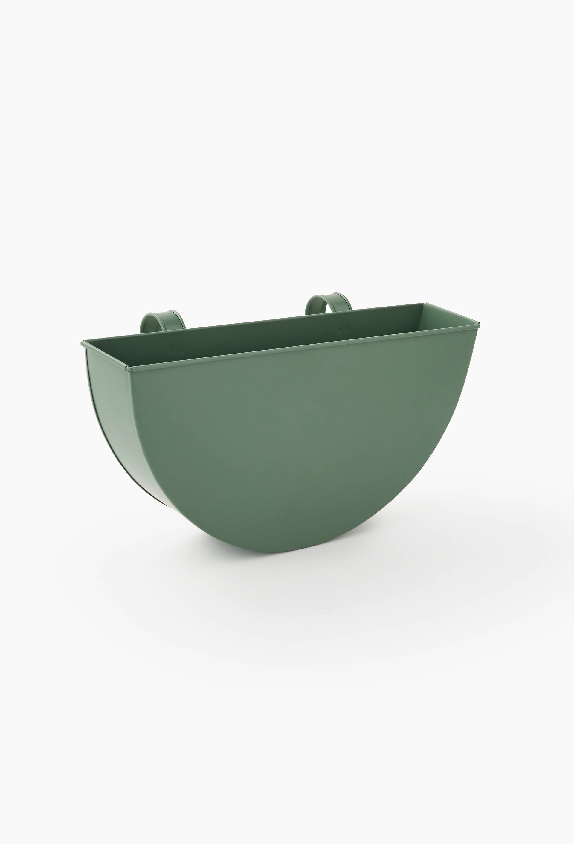 Jardini&egrave;re demi-lune, 35x18x13cm taille M en m&eacute;tal, Vert fonc&eacute;, large image number 0