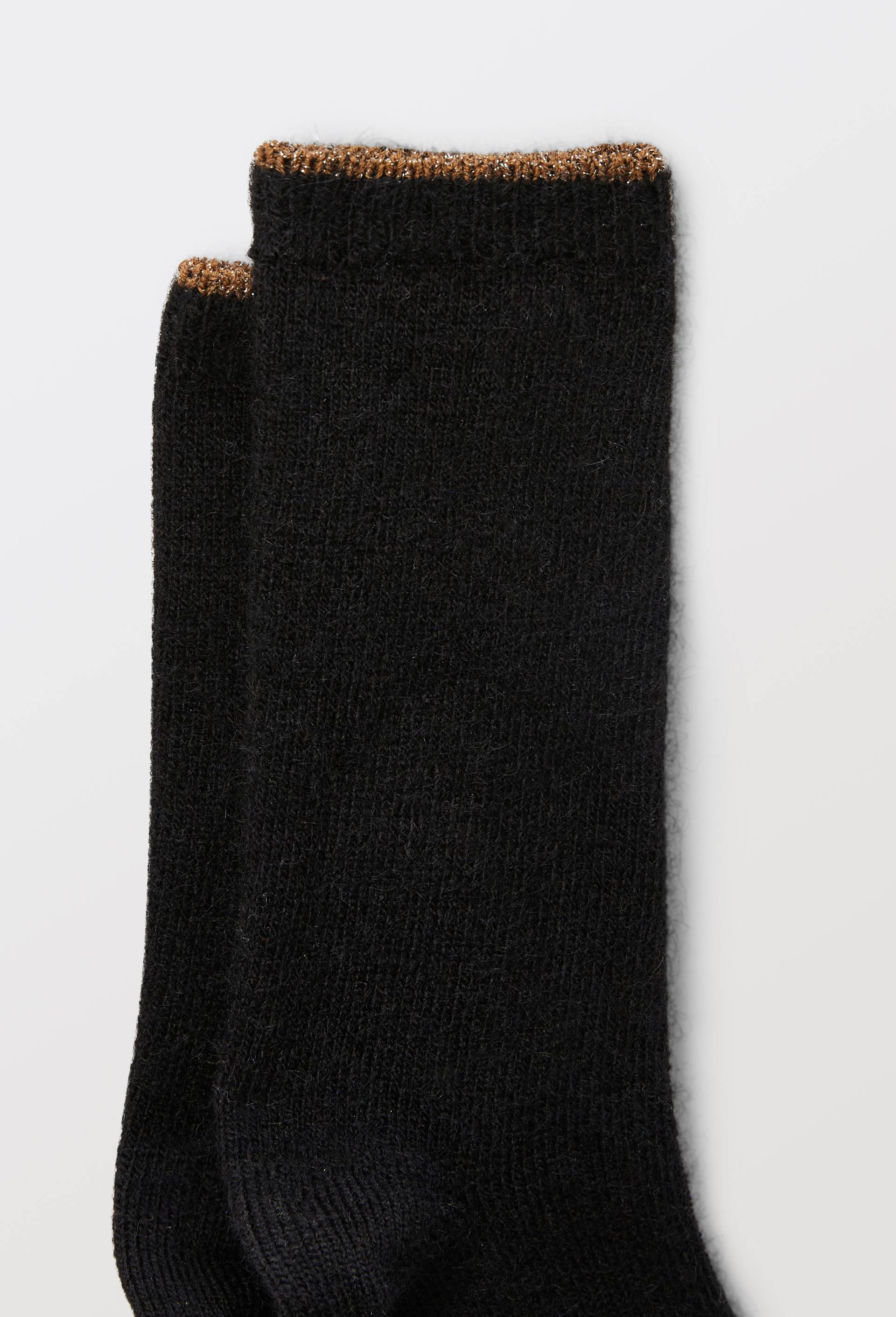 Paire de chaussettes fantaisies en laine avec du lurex Labonal, Noir, large image number 2.0