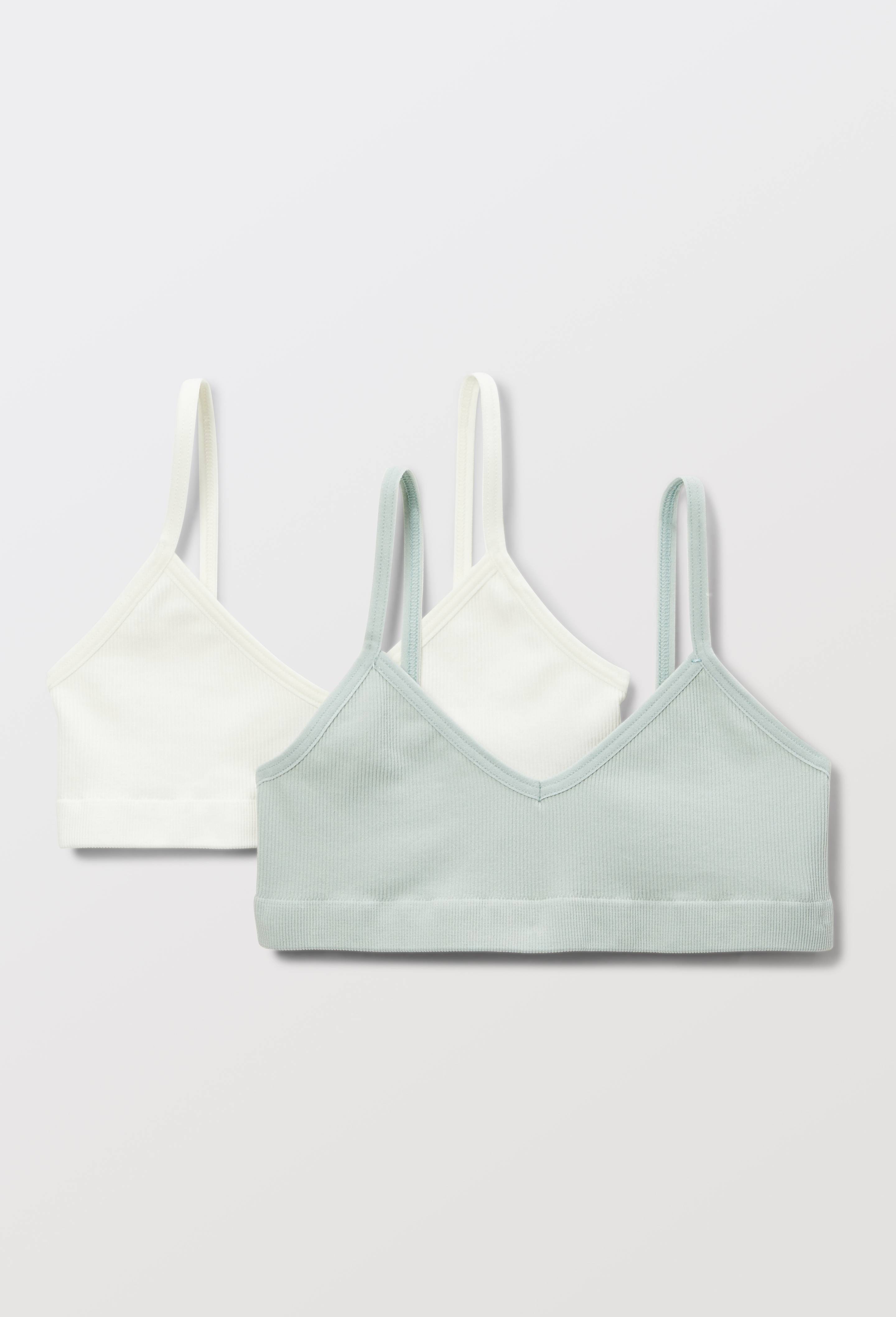 Lot de 2 brassi&egrave;res unies sans couture, Vert fonc&eacute;, large image number 0