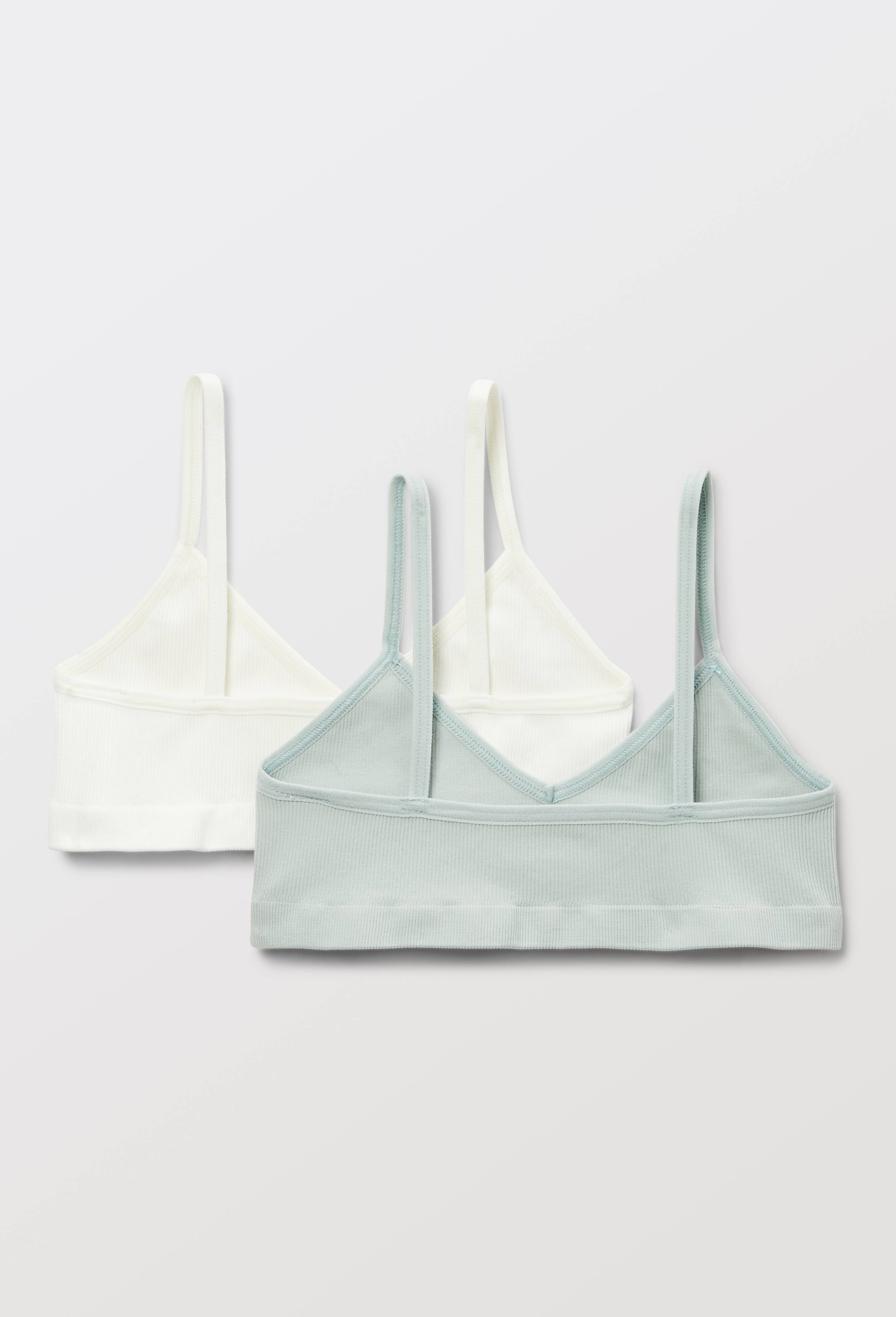 Lot de 2 brassi&egrave;res unies sans couture, Vert fonc&eacute;, large image number 1.0
