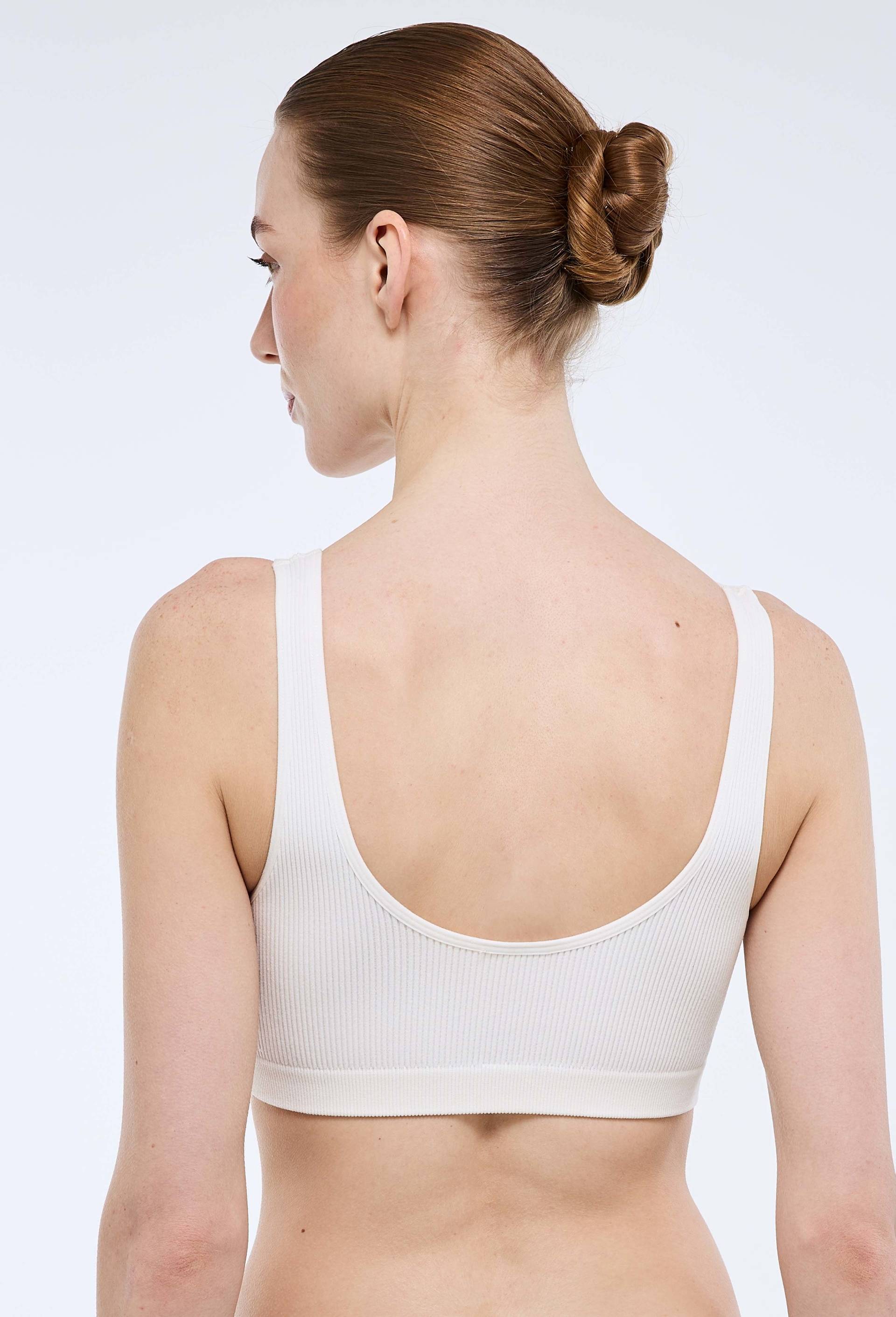 Brassi&egrave;re sans coutures DAISY avec broderie, Ecru, large image number 1