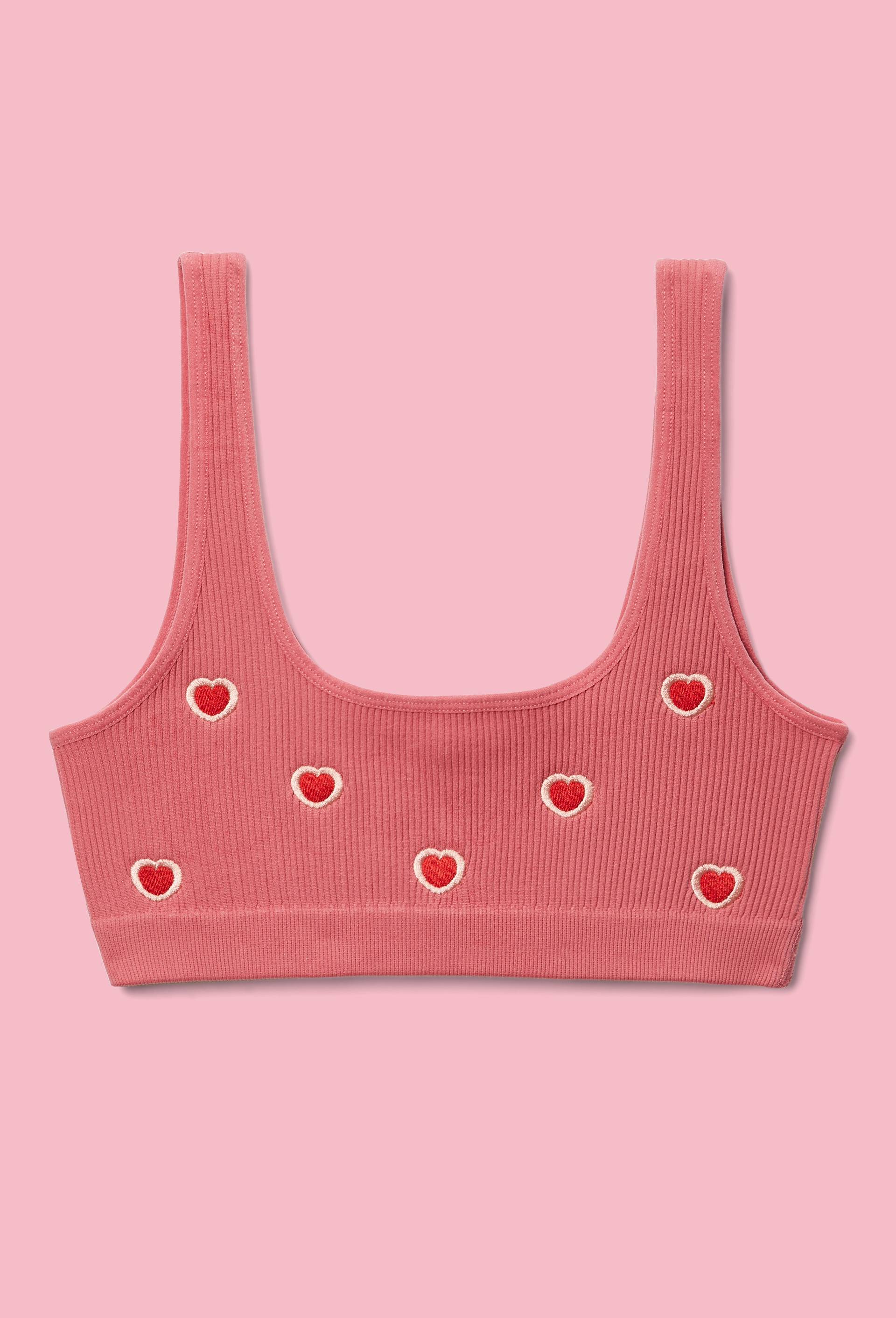 Brassi&egrave;re sans coutures DAISY avec broderie, Rose, large image number 0.0