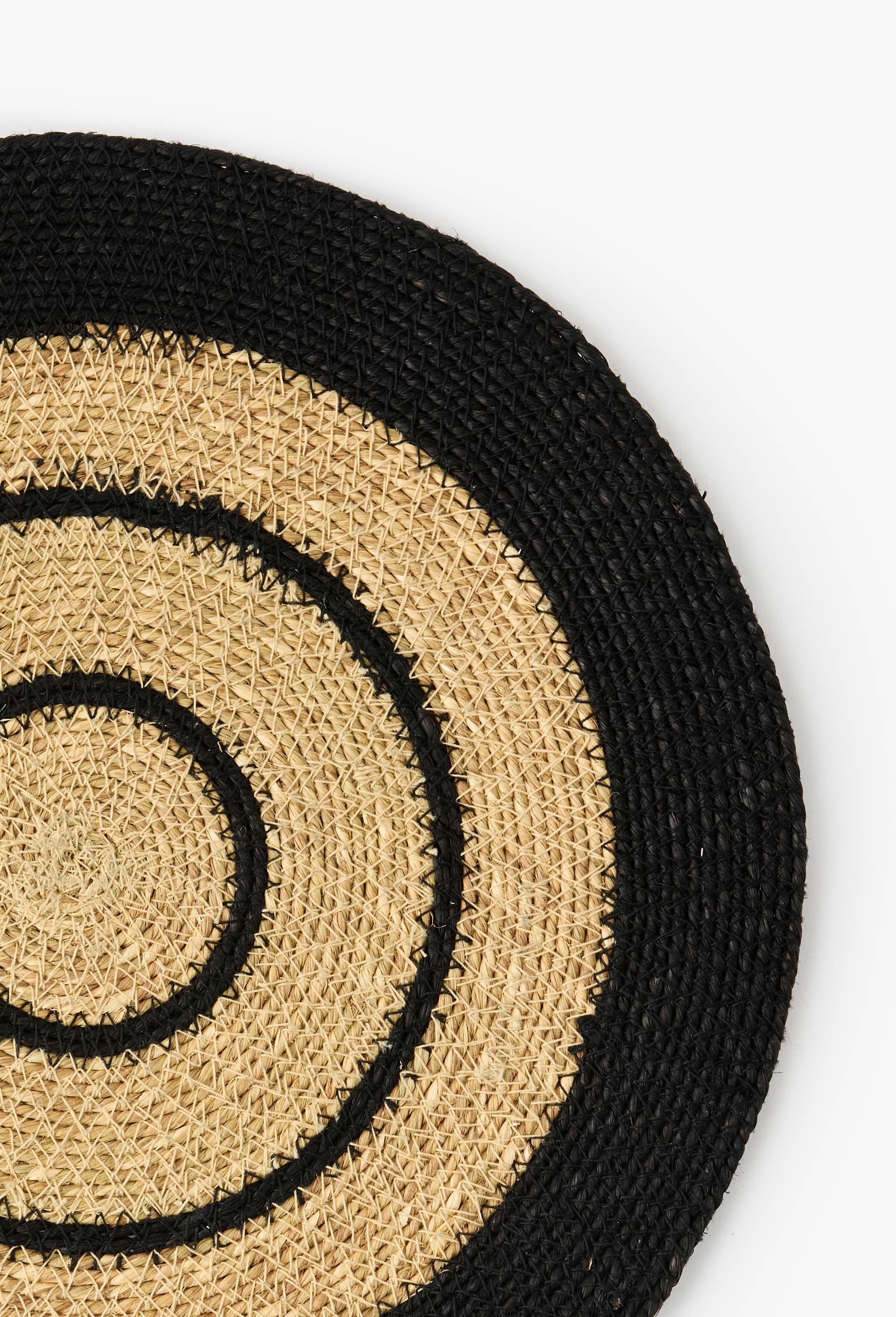 Set de table, 38cm de diam&egrave;tre, 100% jute, Noir, large image number 1