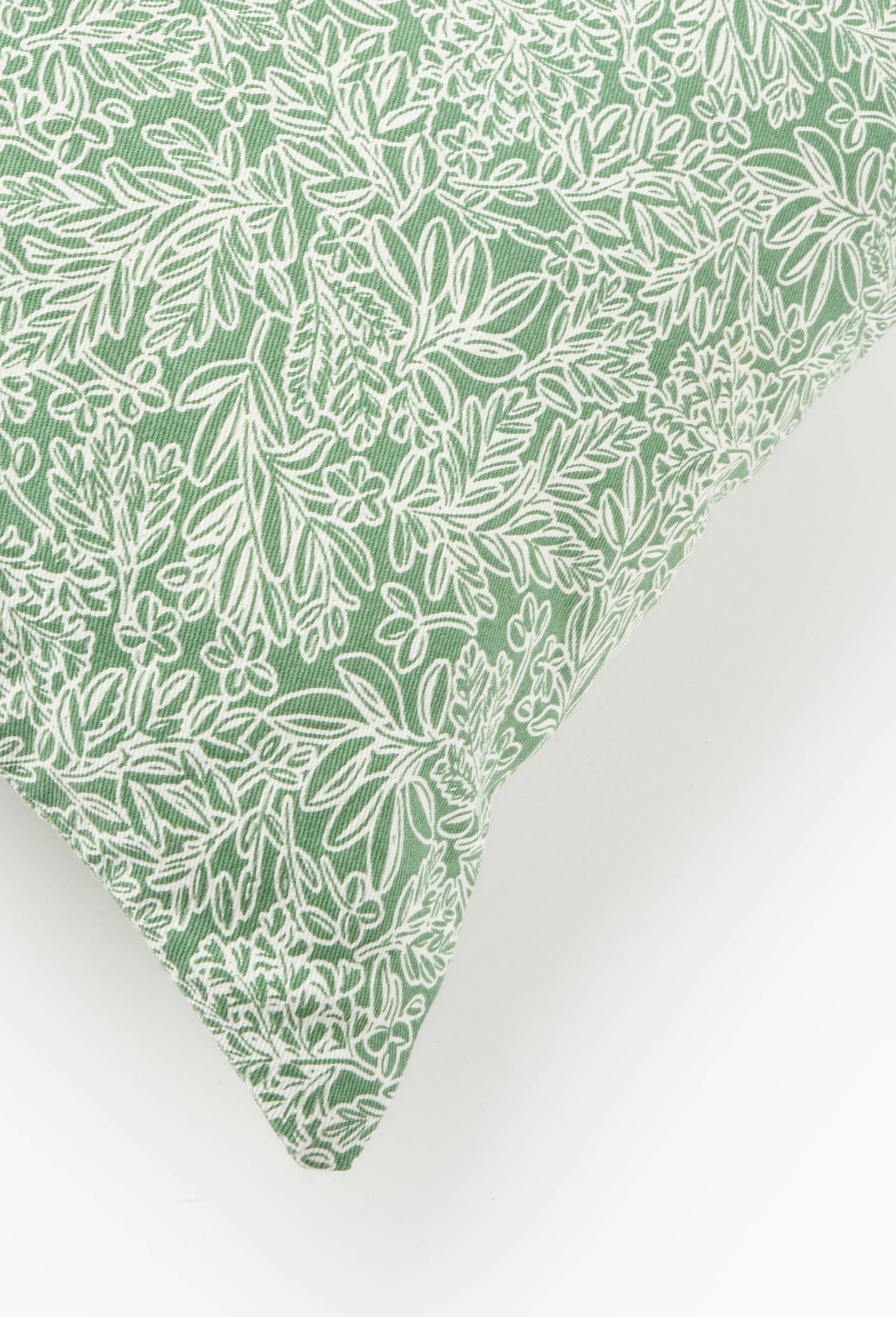 Coussin rectangulaire imprim&eacute;, 35x75cm, 100% coton, Vert, large image number 1