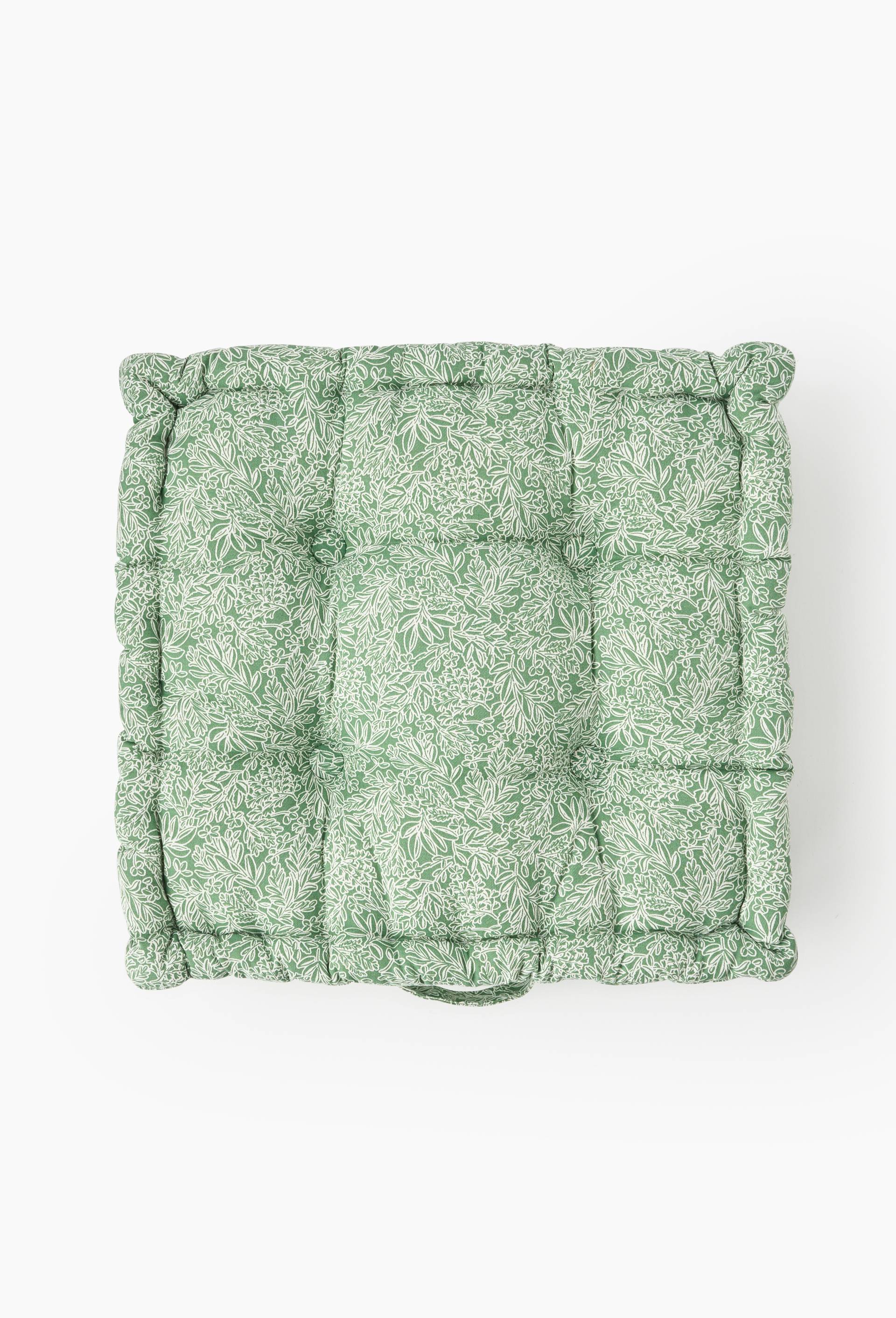 Coussin de sol imprim&eacute;, 50x50x10cm, 100% coton, Vert, large image number 0