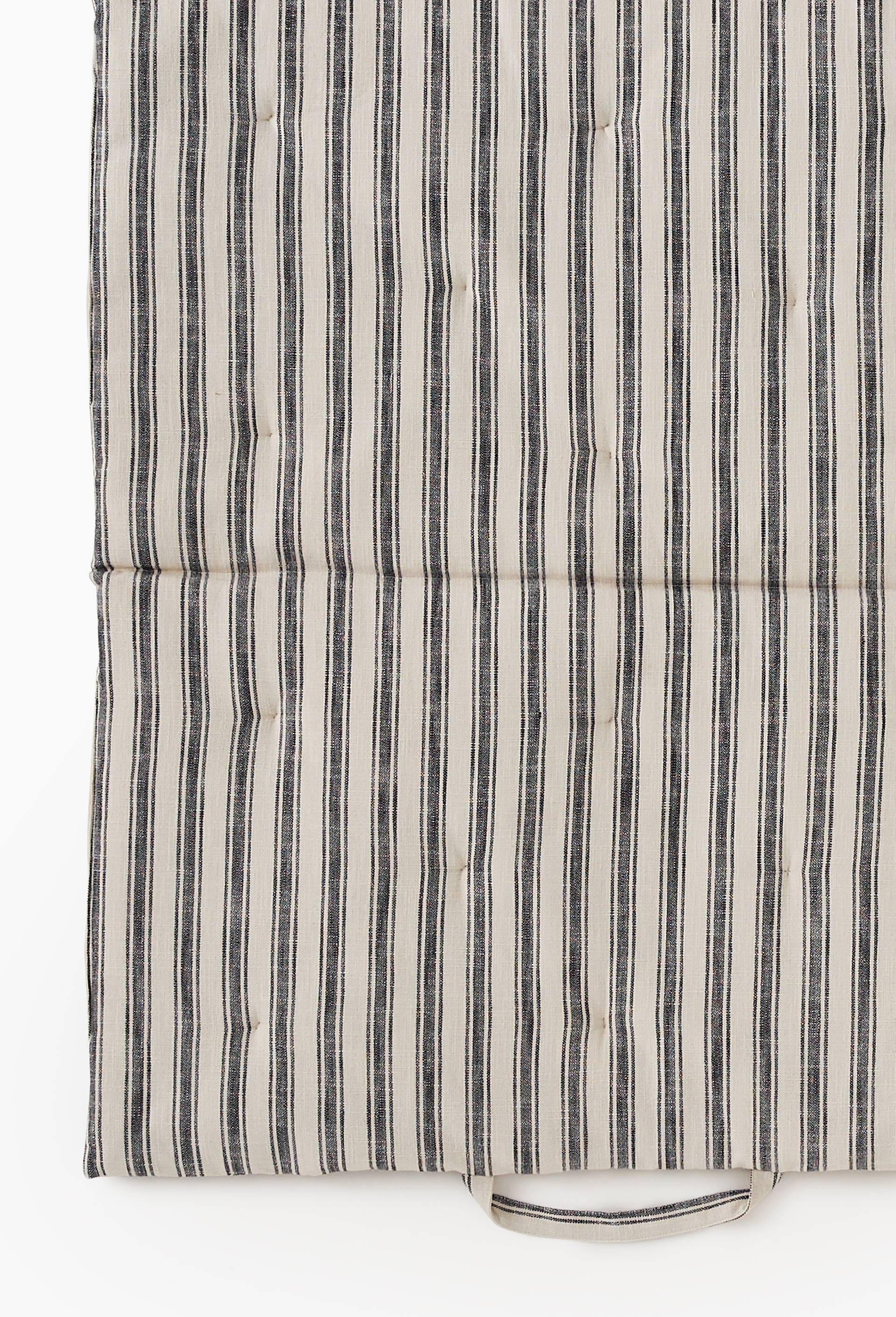 Matelas 3 parties rayures, 90x150cm, 100% polyester, Noir, large image number 1