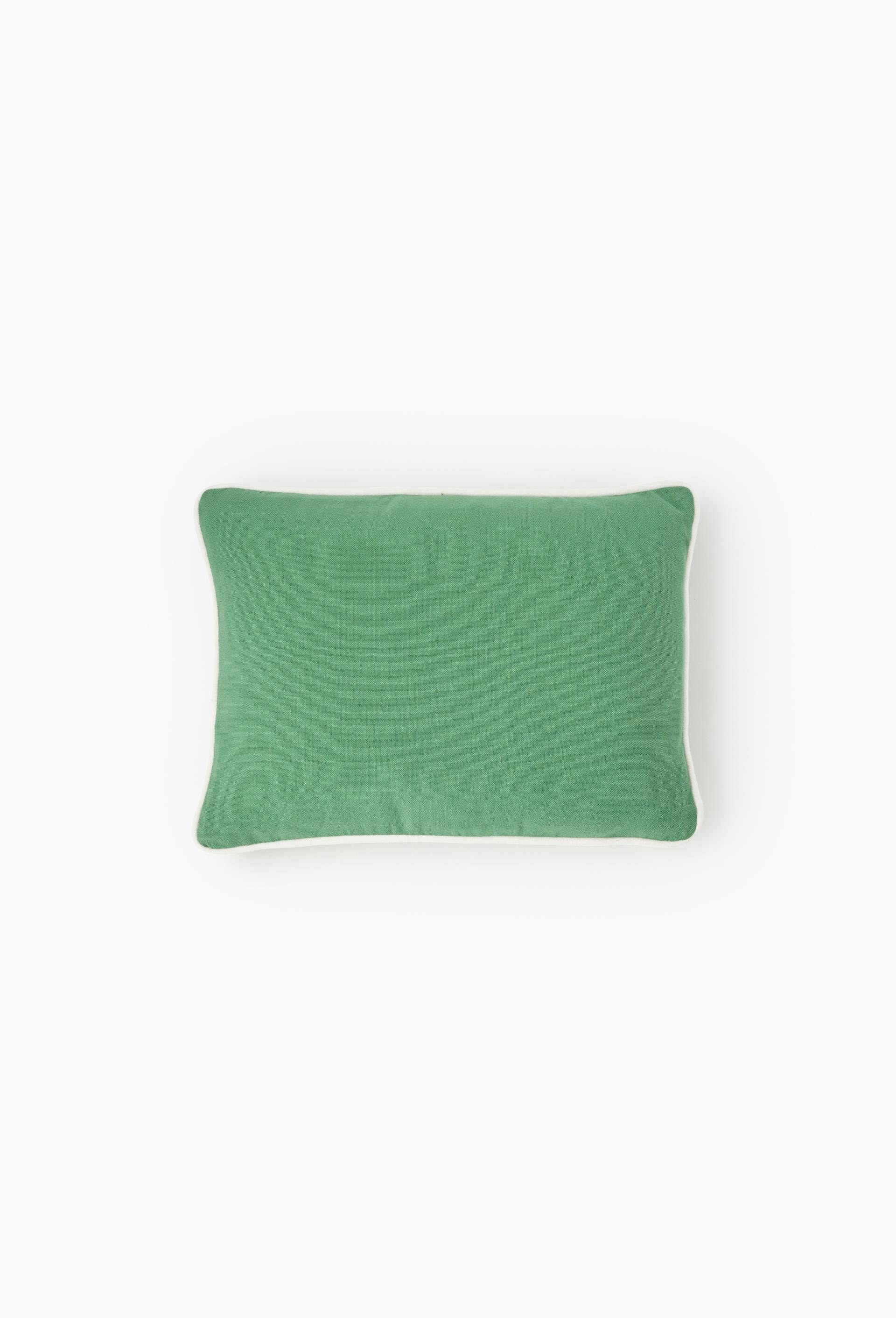 Coussin de t&ecirc;te uni, 25x35cm, 100% coton, Vert, large image number 0.0