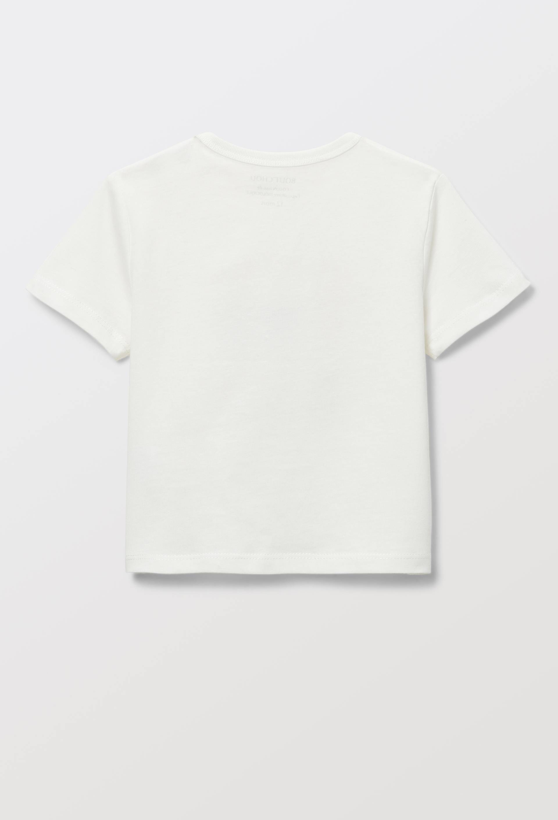 T-shirt manches courtes imprim&eacute; en coton BIO GOTS, Ecru, large image number 1