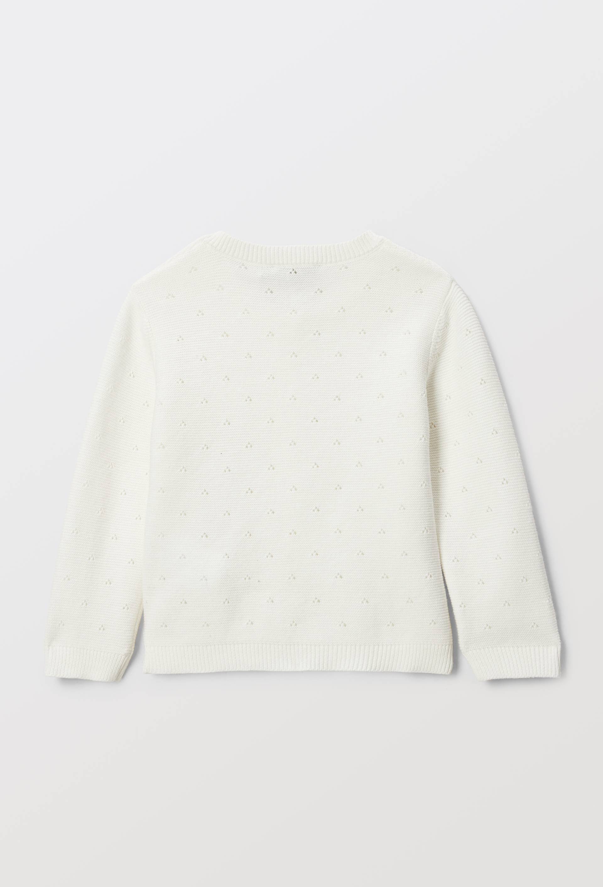 Cardigan tricot fantaisie en coton, Ecru, large image number 2