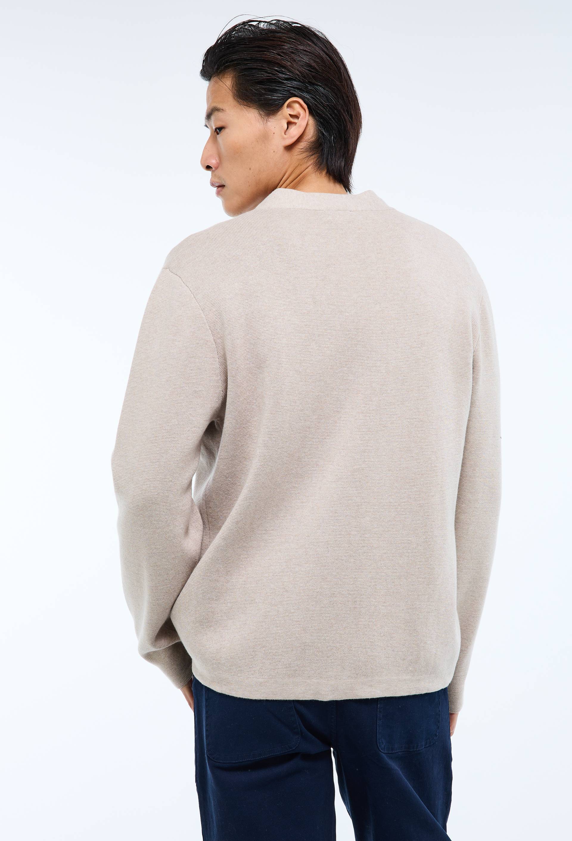 Gilet boutonn&eacute; en coton, Beige, large image number 2