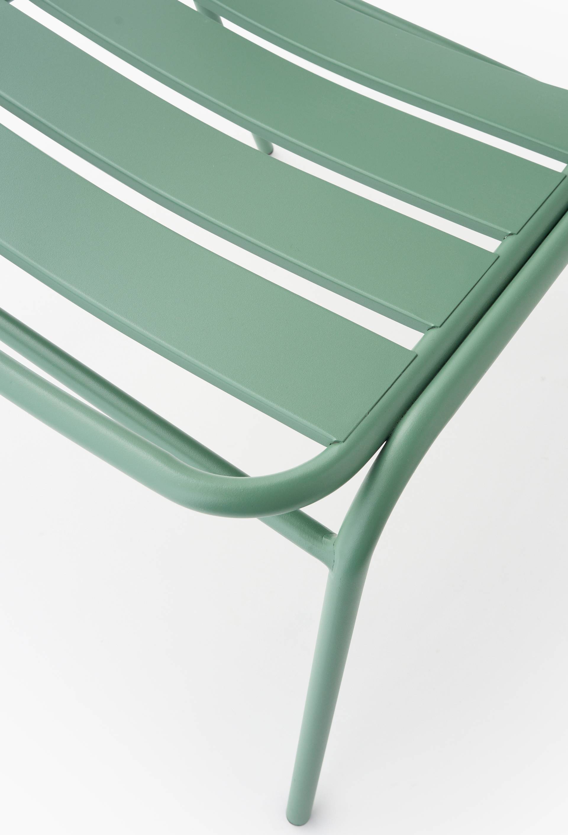 Chaise &agrave; lattes, 60x48xH78cm, en acier galvaniz&eacute;, Vert clair, large image number 1