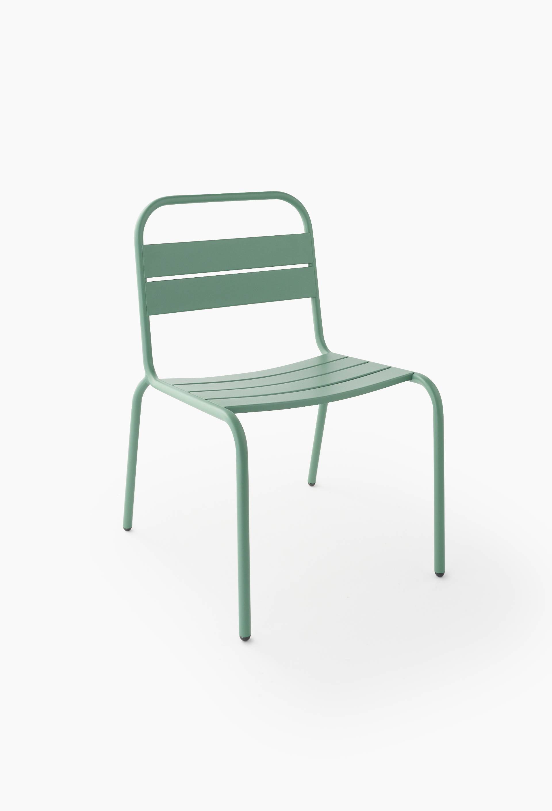 Chaise &agrave; lattes enfant, 40x38xH56cm, en acier galvaniz&eacute;, Vert clair, large image number 0.0