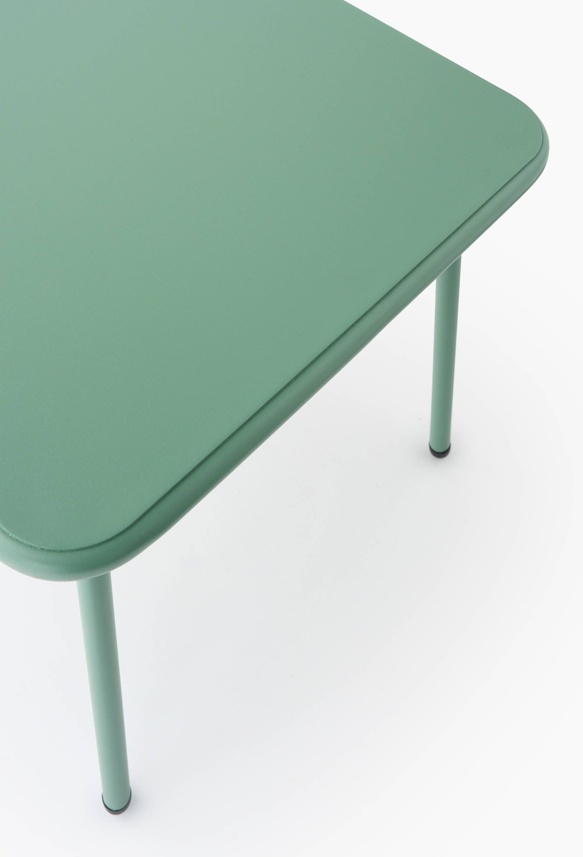 Table basse carr&eacute;e, 45xH40cm en m&eacute;tal, Vert clair, large image number 1