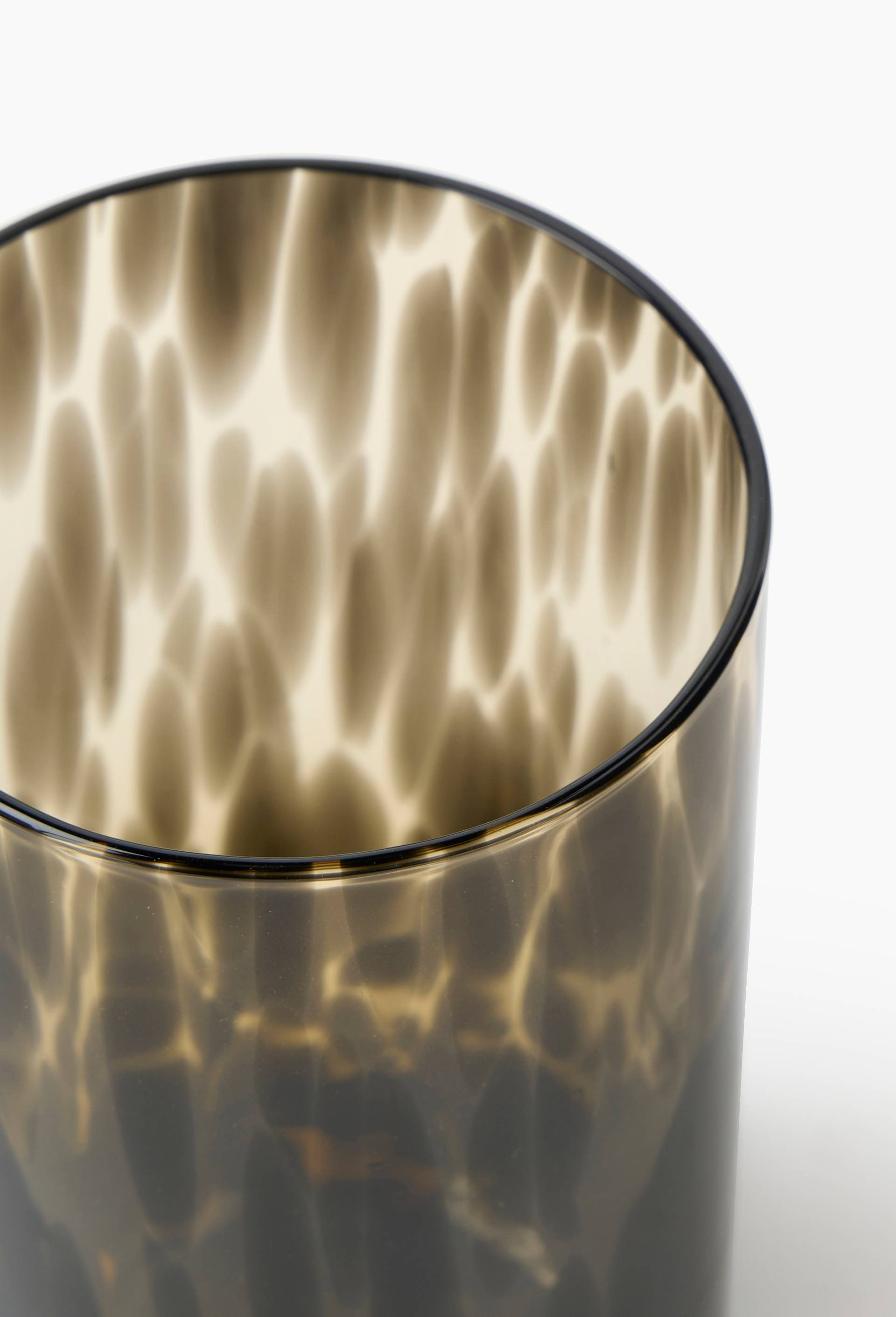 Verre &agrave; eau finition tachet&eacute;e, 42cl, Brun, large image number 1
