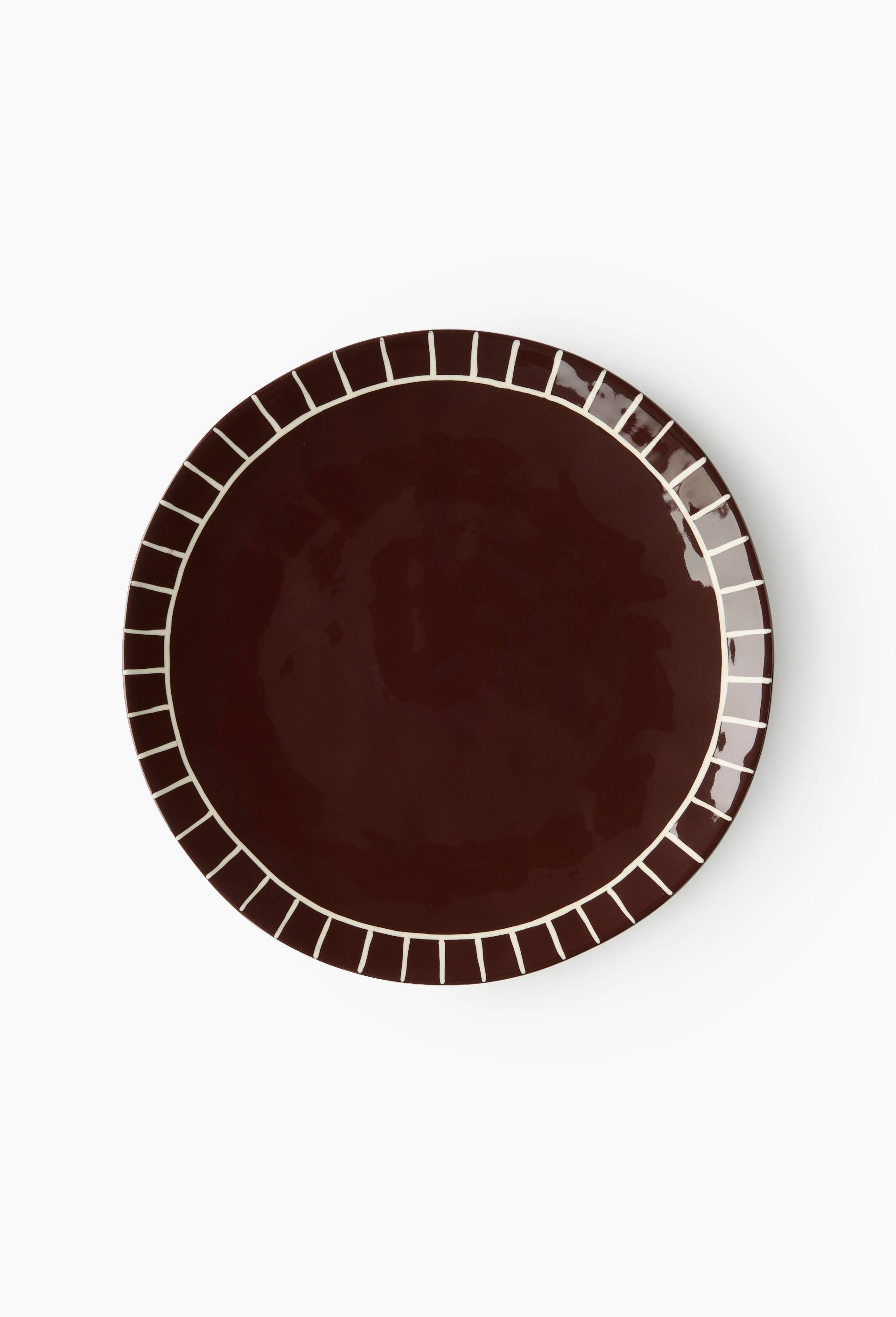Assiette plate finition imprim&eacute;e, 26cm, Brun fonc&eacute;, large image number 1.0
