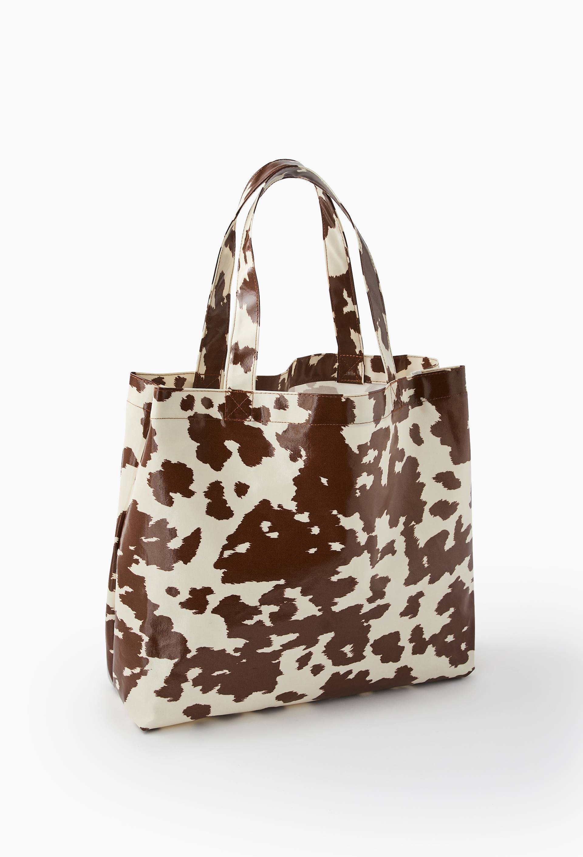 Sac de courses finition imprim&eacute;e, 36cm, Ecru, large image number 0