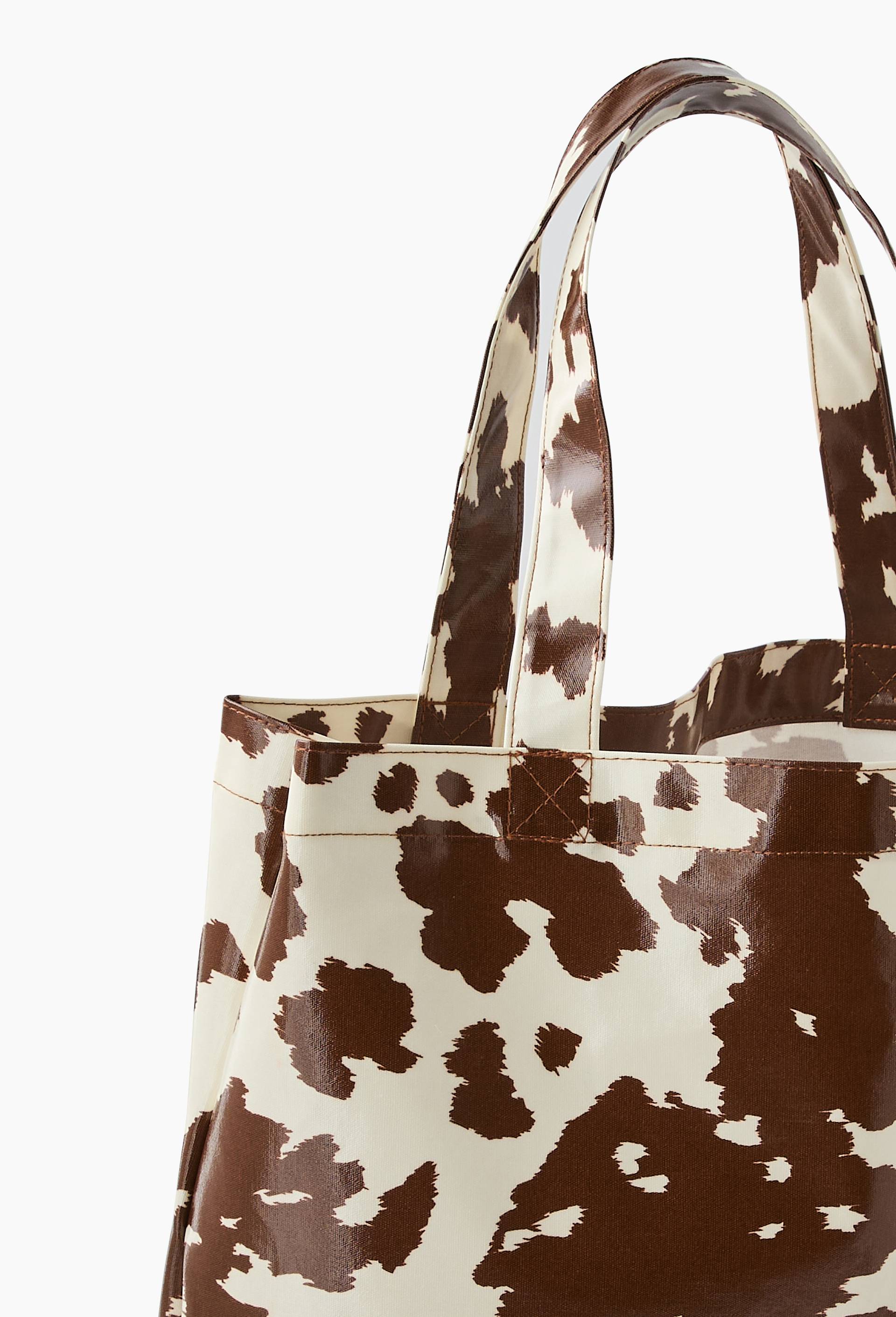 Sac de courses finition imprim&eacute;e, 36cm, Ecru, large image number 1