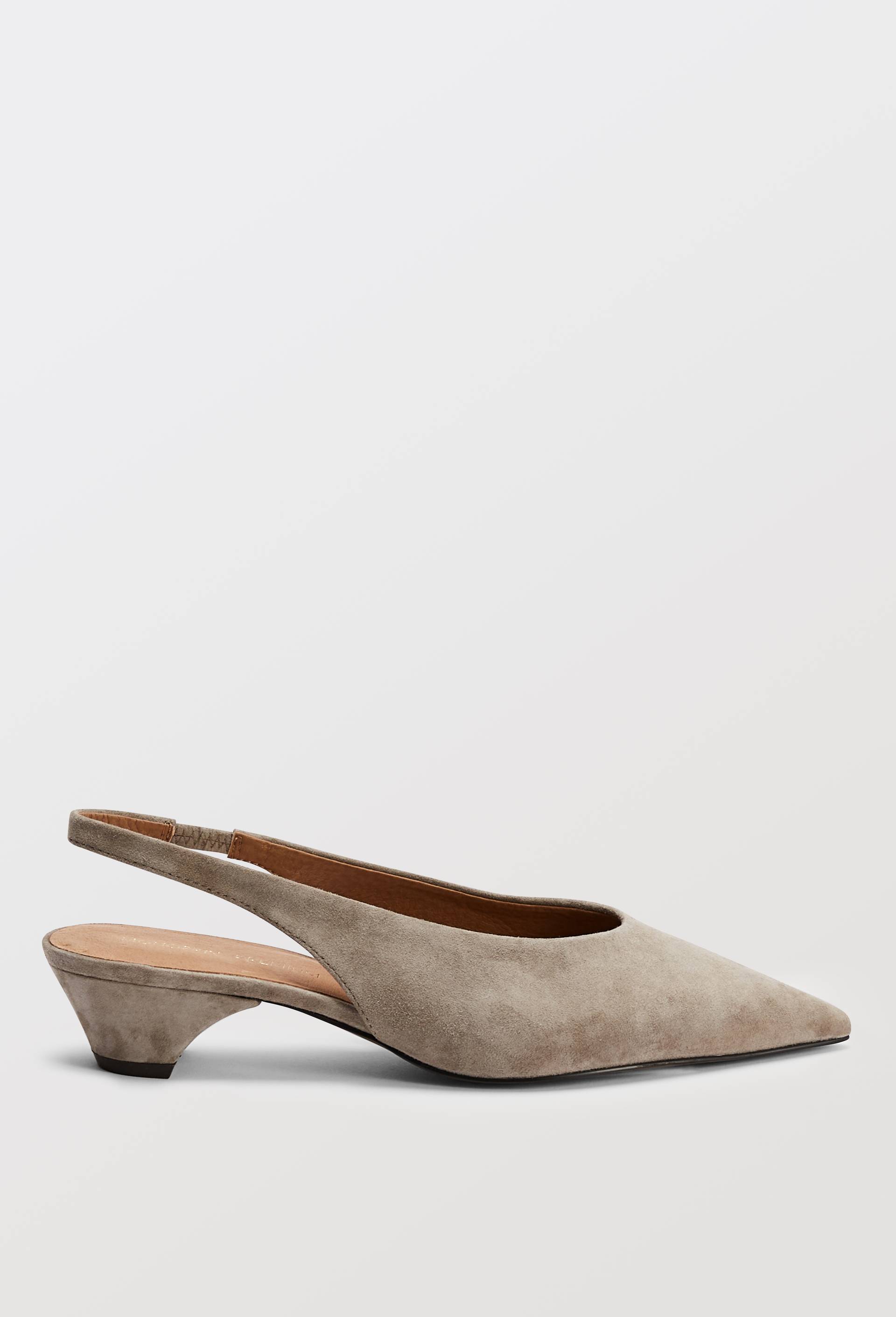 Slingback en cro&ucirc;te de cuir, Beige, large image number 1