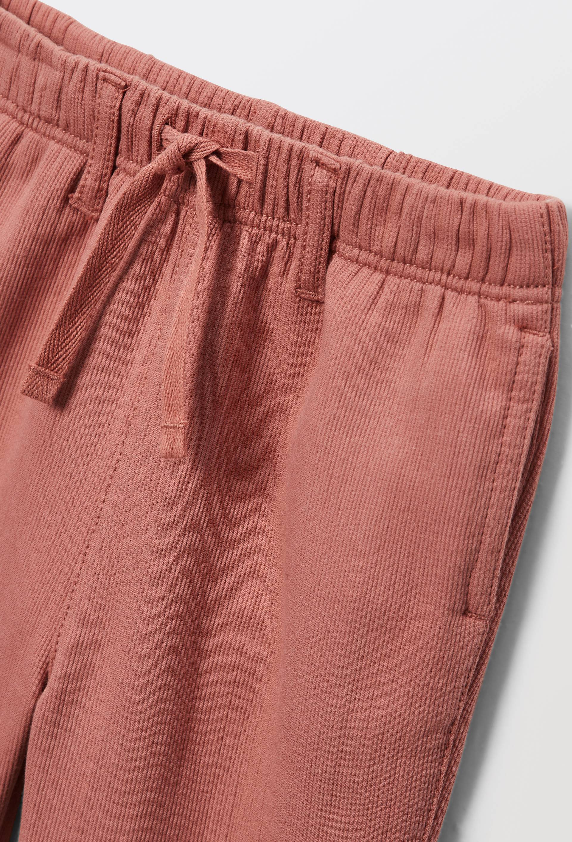 Pantalon taille &eacute;lastique uni en gaze de coton BIO GOTS, Rose fonc&eacute;, large image number 2.0