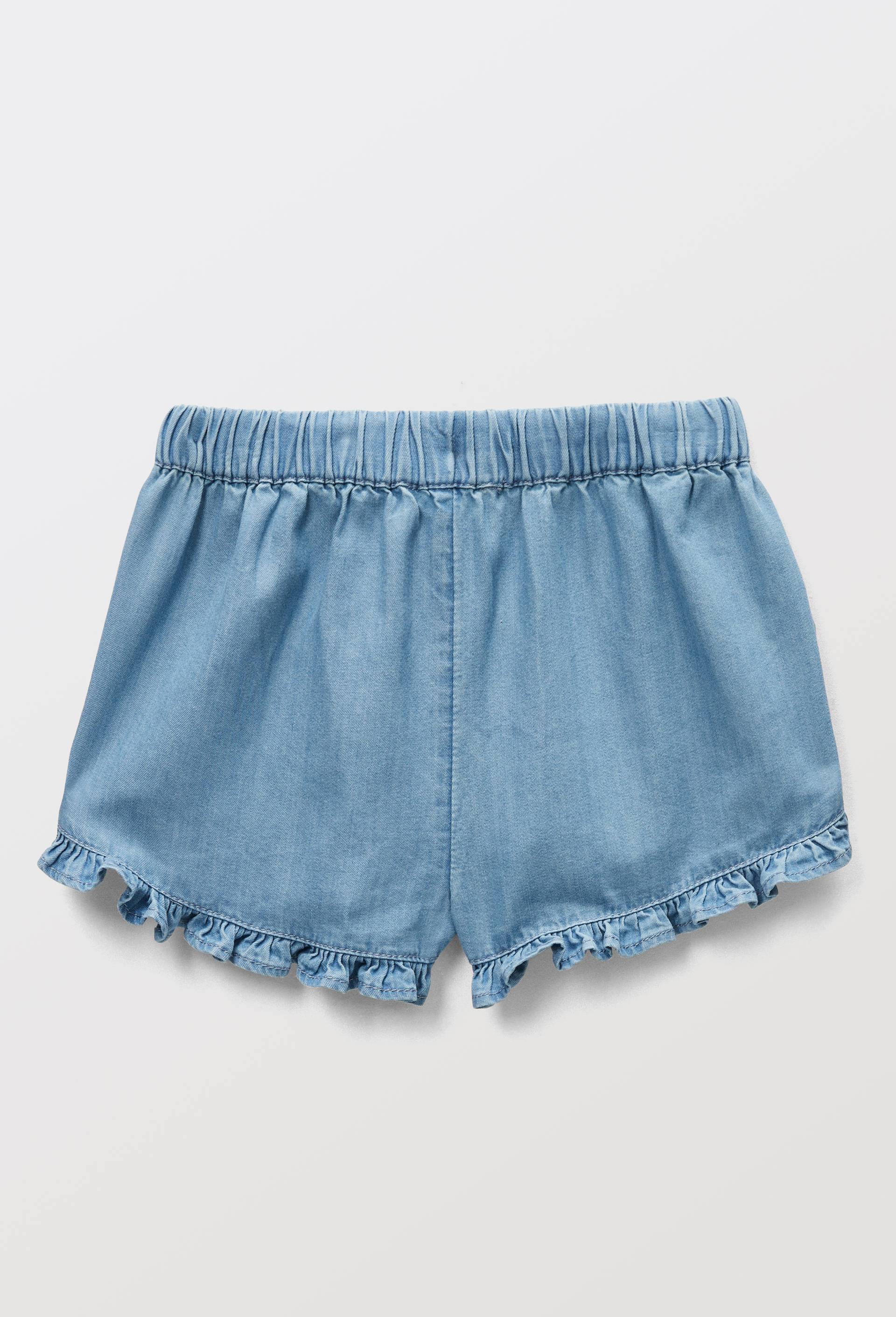 Short uni en chambray en coton BIO GOTS, Bleu, large image number 2