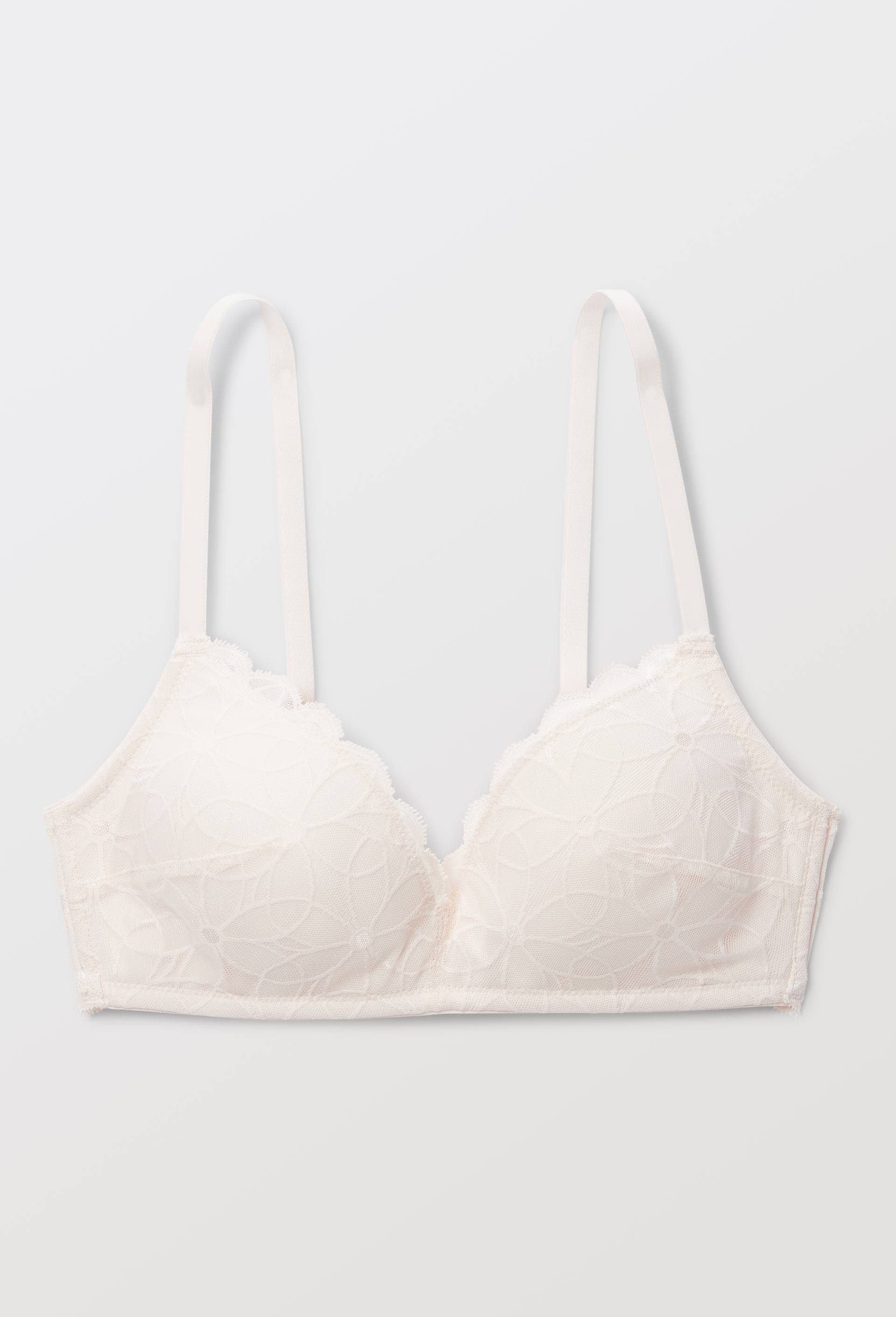 Soutien-gorge triangle padd&eacute; SELENA en dentelle, Rose clair, large image number 2