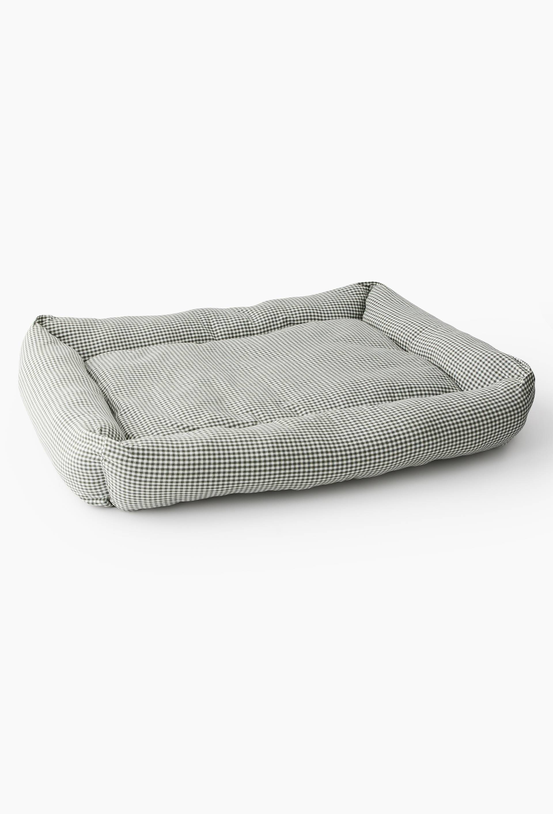 Panier matelass&eacute; pour chien, 80x60x15cm, en coton et polyester, Vert fonc&eacute;, large image number 1.0