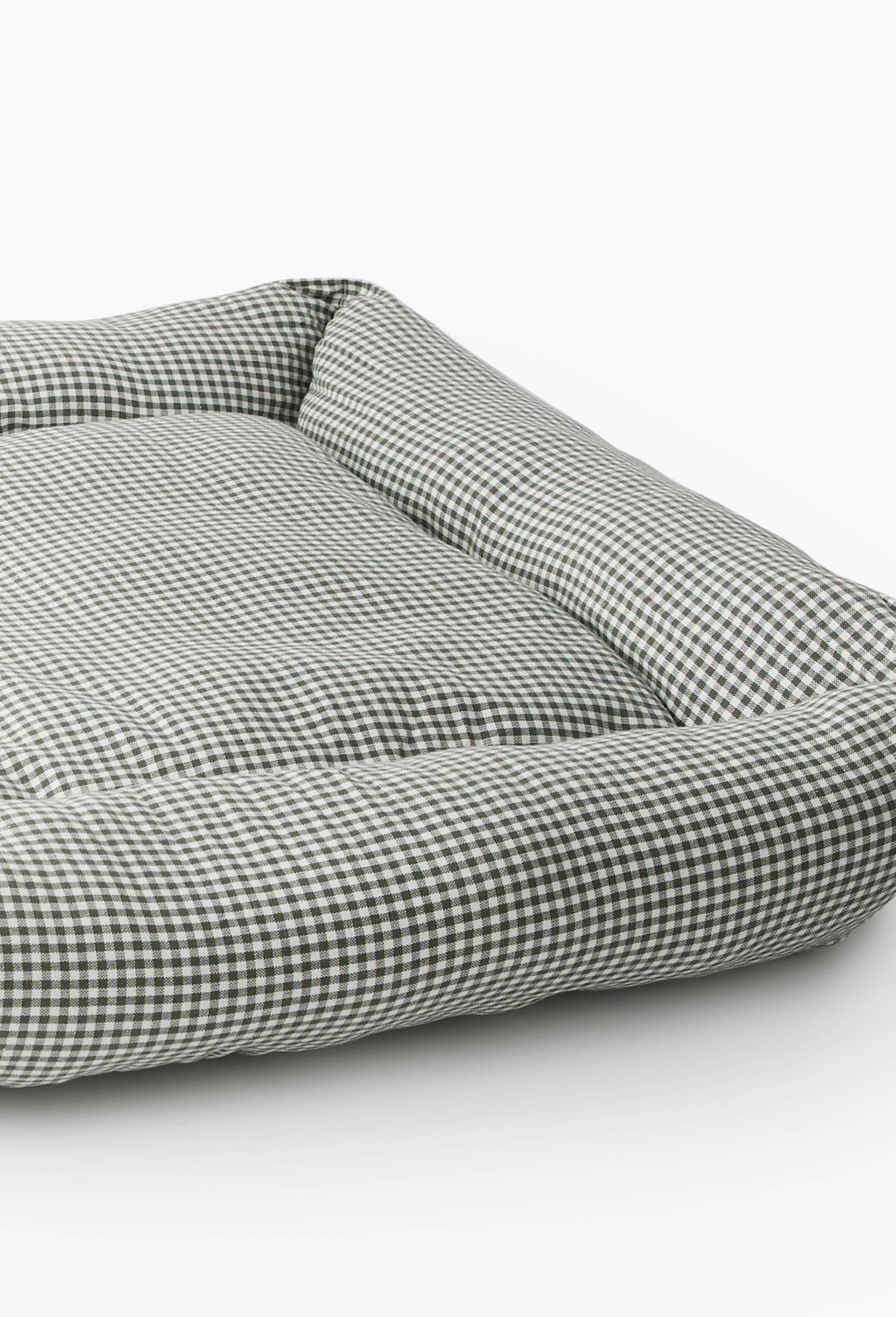 Panier matelass&eacute; pour chien, 80x60x15cm, en coton et polyester, Vert fonc&eacute;, large image number 2