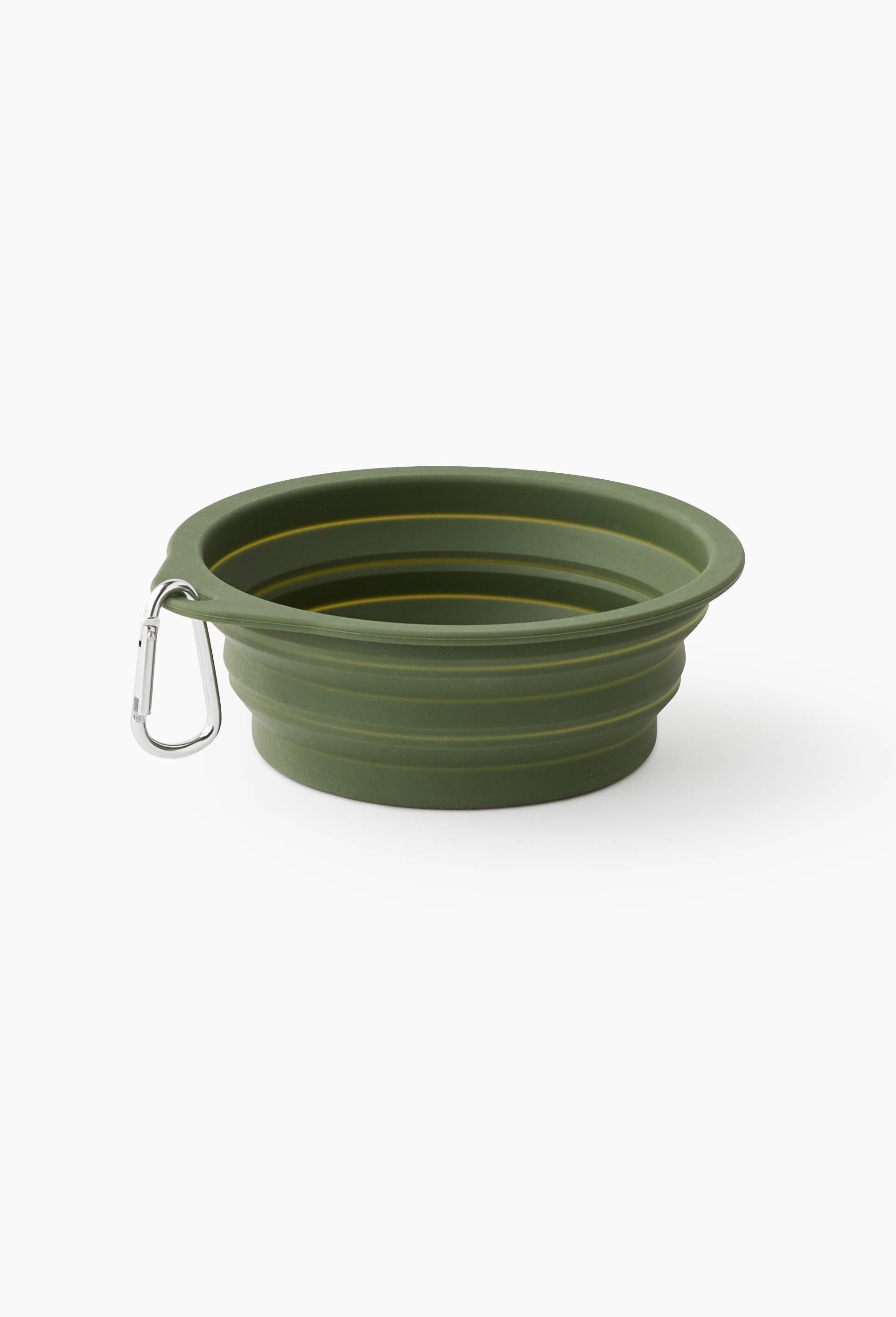 Gamelle r&eacute;tractable, 14.7x5.5cm, en silicone, Vert fonc&eacute;, large image number 0.0