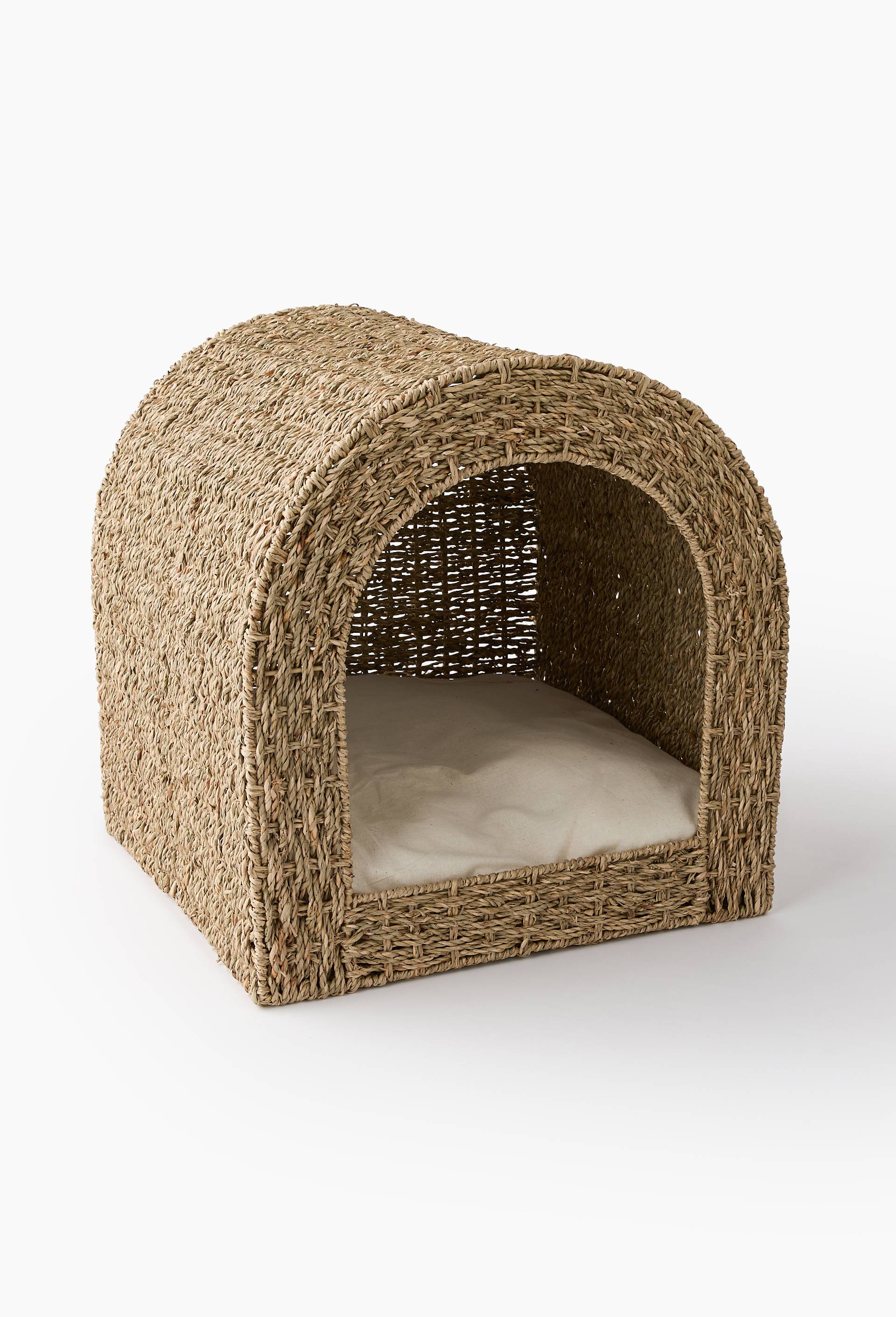 Niche pour animaux, 40xH42cm, en jonc de mer, Beige clair, large image number 0