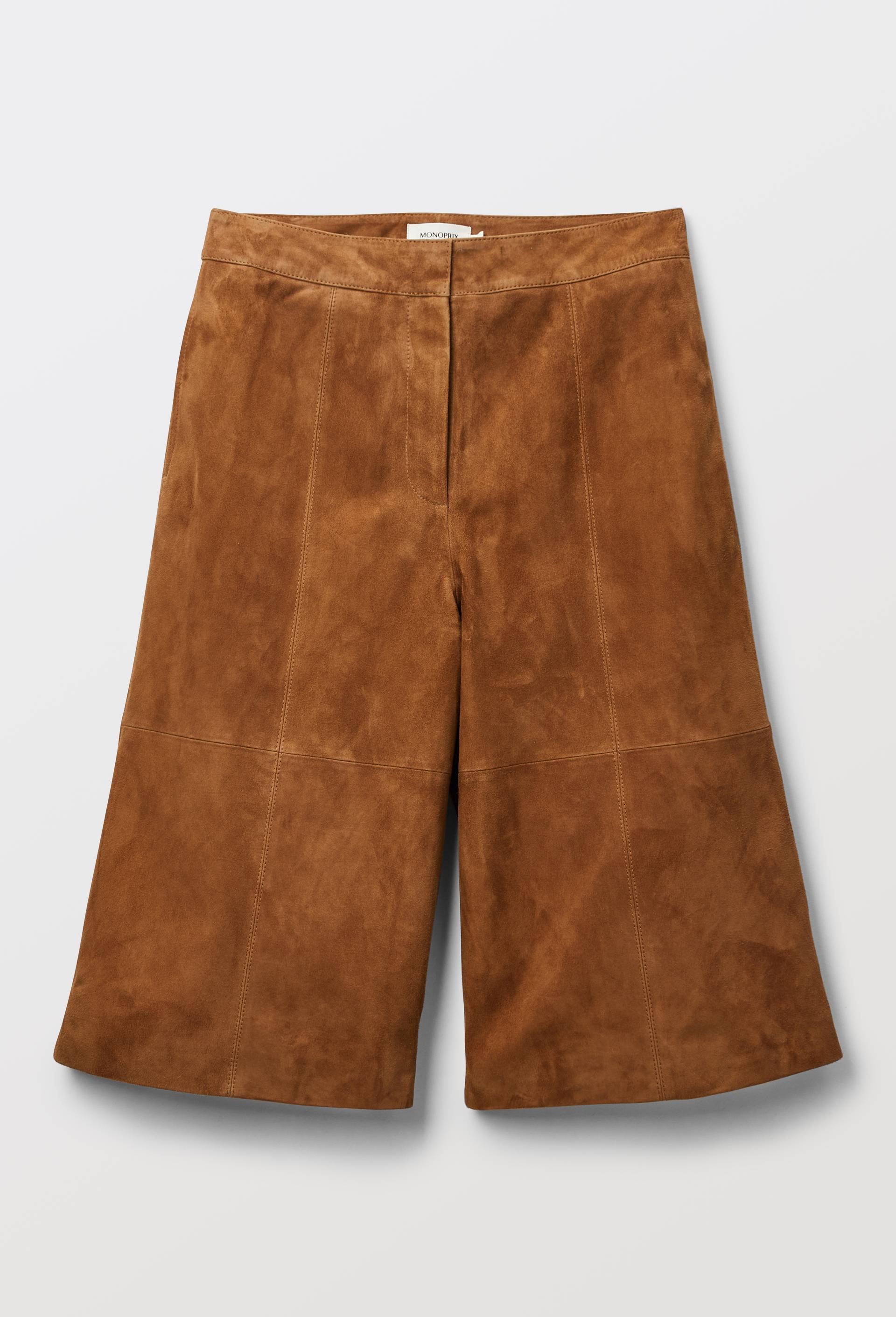 Jupe culotte en cuir de ch&egrave;vre, Beige, large image number 2