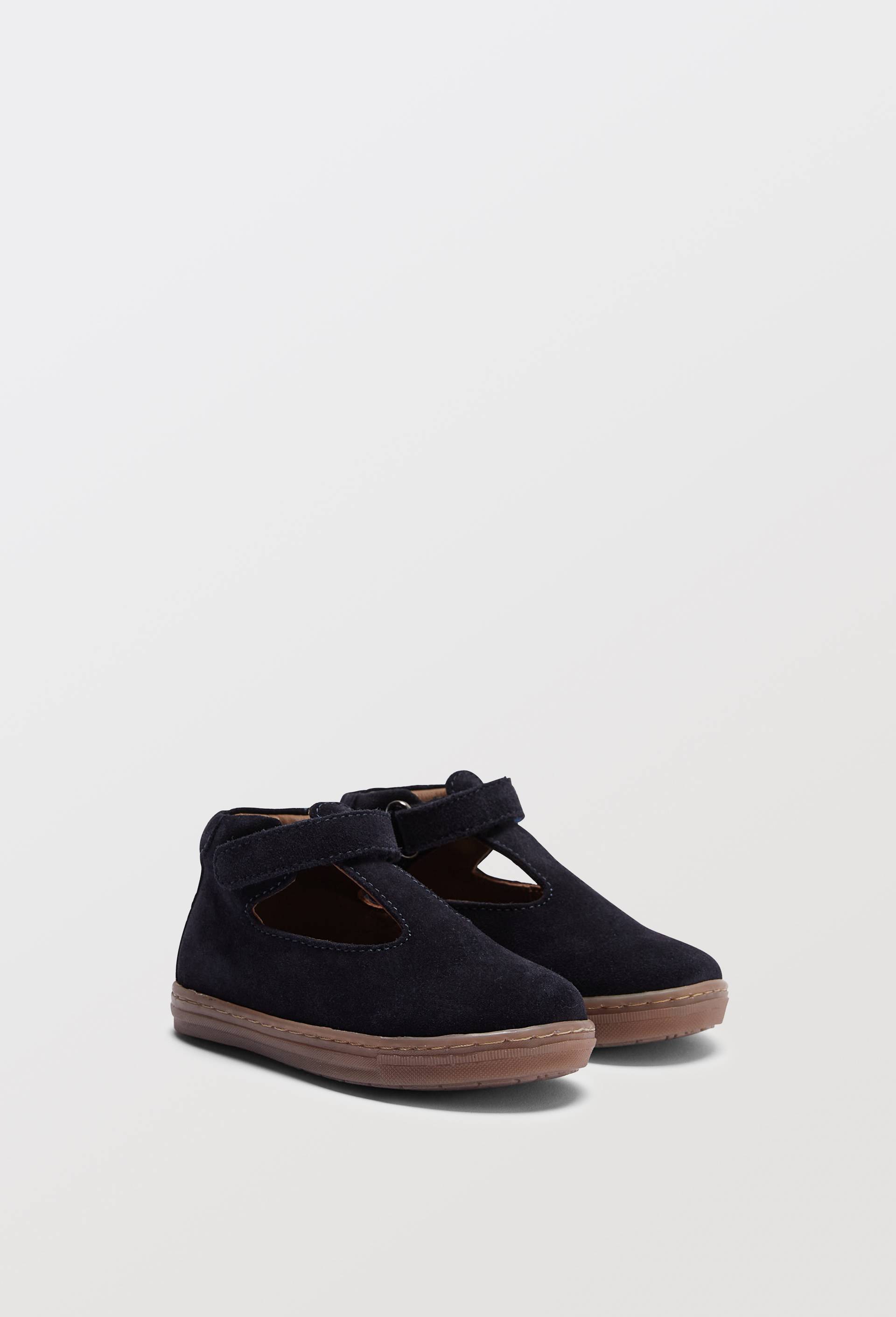 Chaussures salom&eacute;s cuir b&eacute;b&eacute;, Bleu fonc&eacute;, large image number 0
