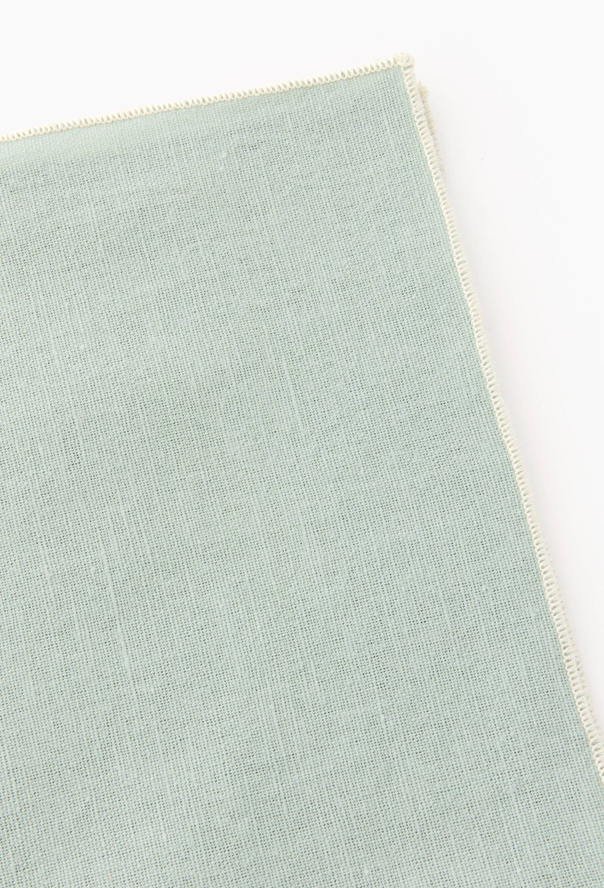 Lot de 2 serviettes de table coton-lin, 40x40cm, Vert clair, large image number 1