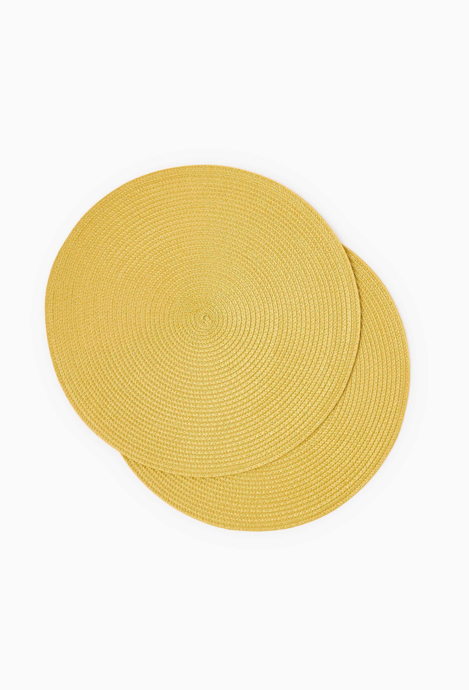 Set de table rond, diam&egrave;tre 38cm, Jaune, large image number 0.0