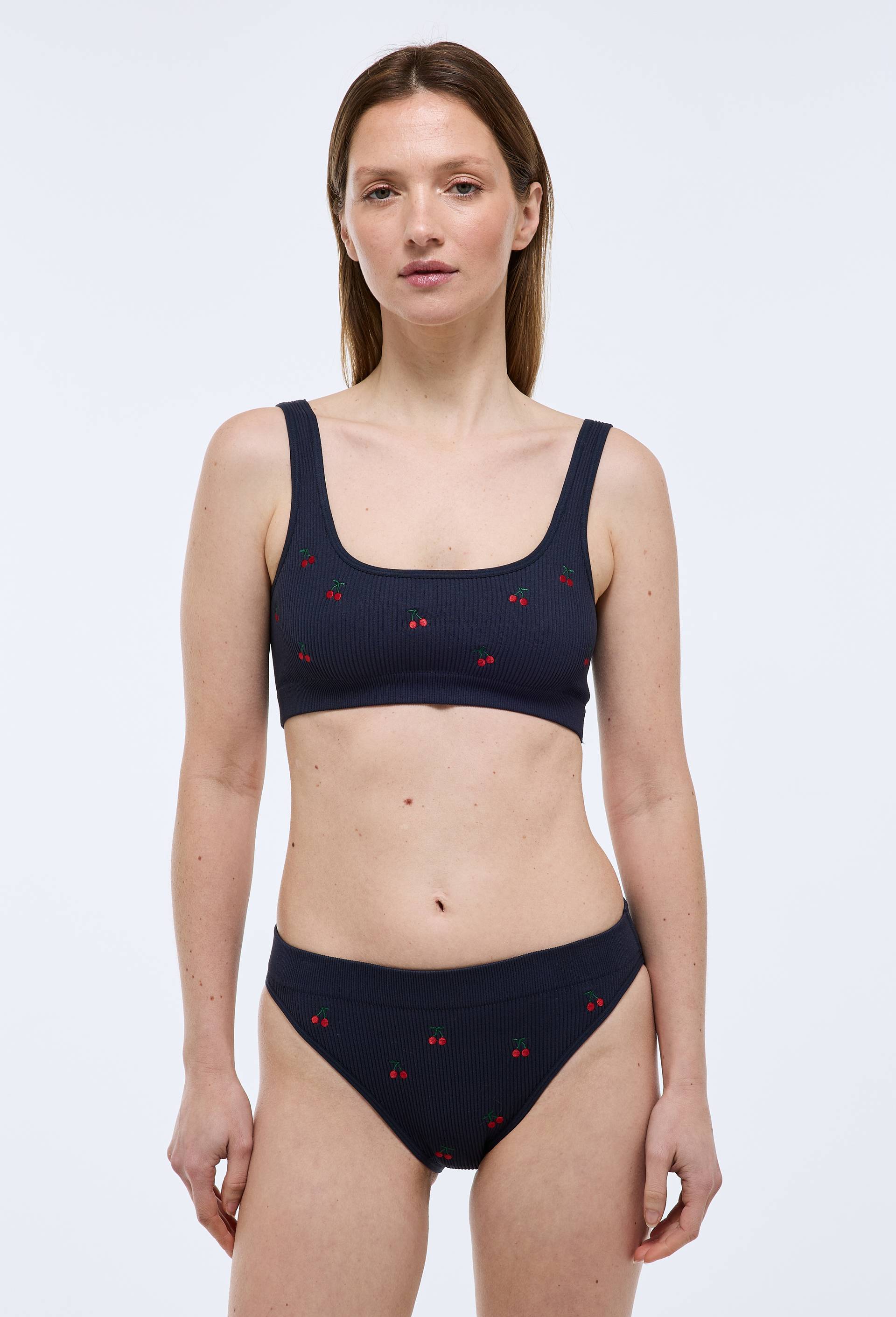 Culotte sans coutures DAISY avec broderie, Bleu fonc&eacute;, large image number 0
