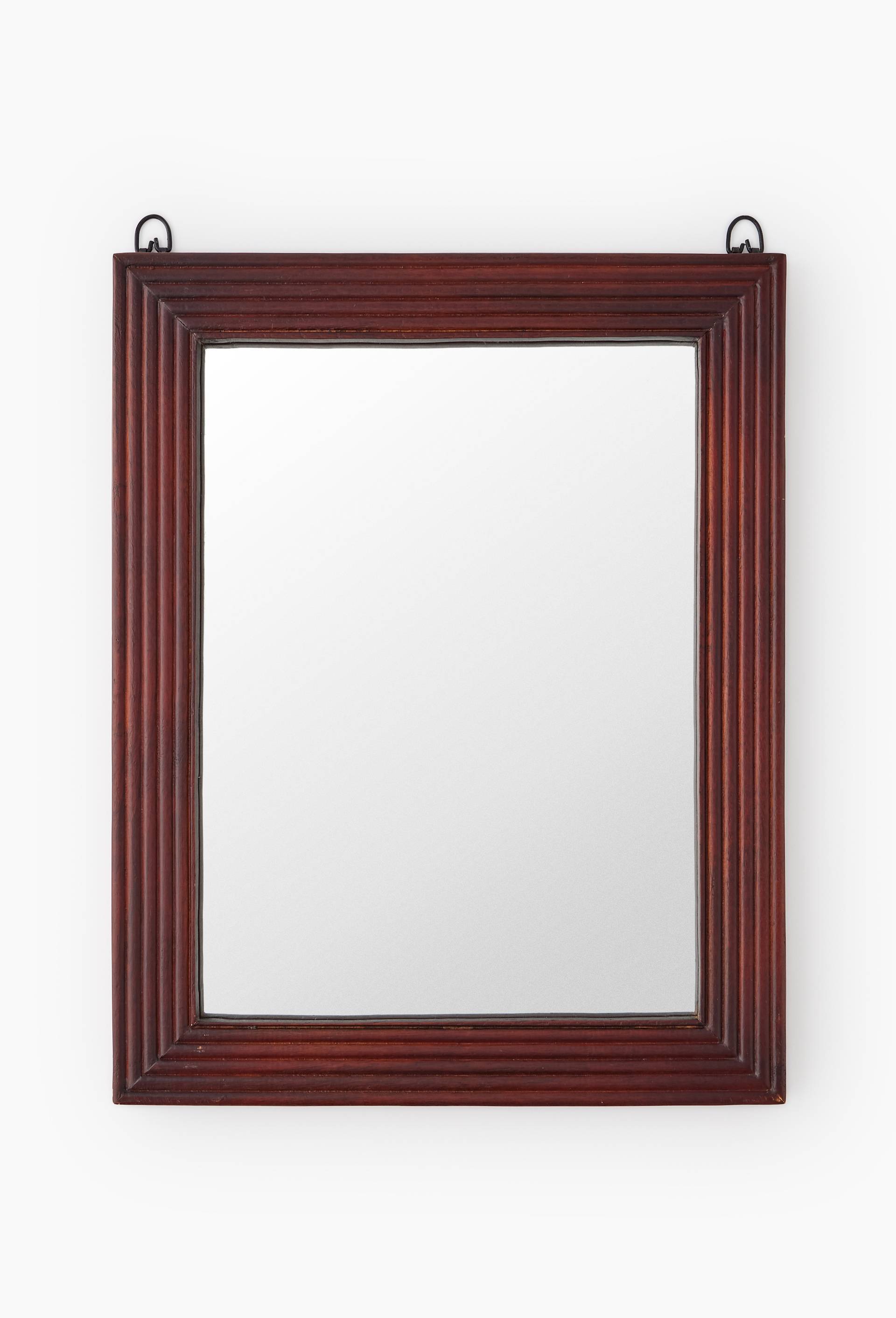 Miroir rectangulaire stri&eacute;, 40x56cm, en bois, Brun, large image number 0