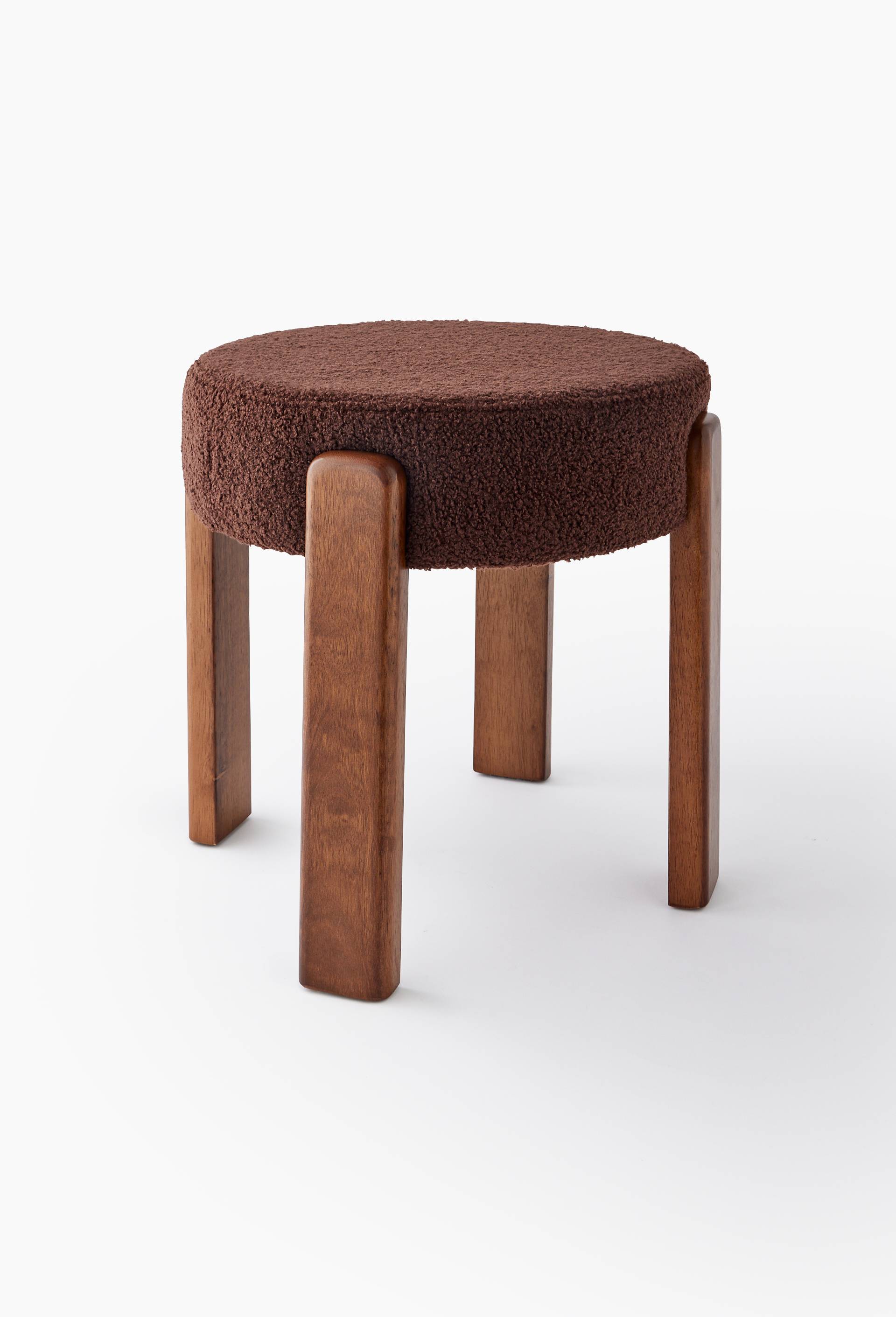 Tabouret, H42xD45, bois d'h&eacute;v&eacute;a, Beige clair, large image number 0