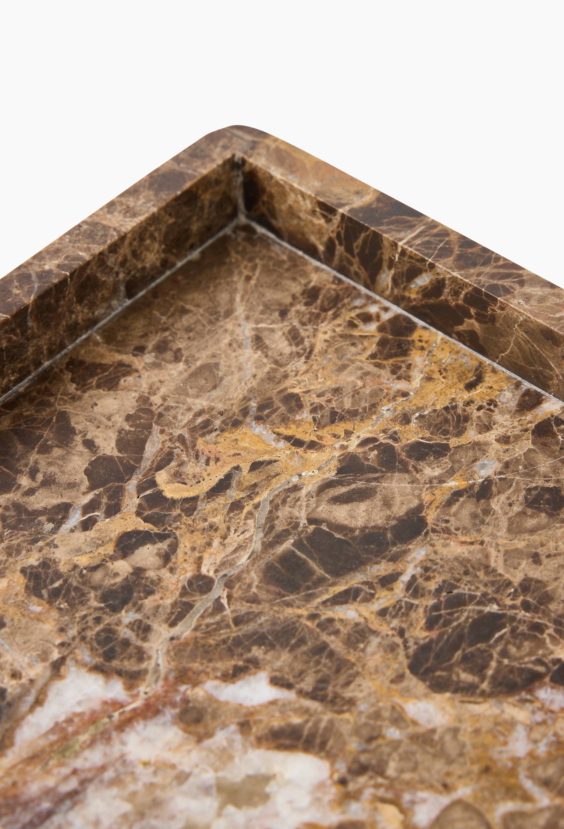 Plateau rectangle, 15x20cm, en marbre, Brun, large image number 1.0